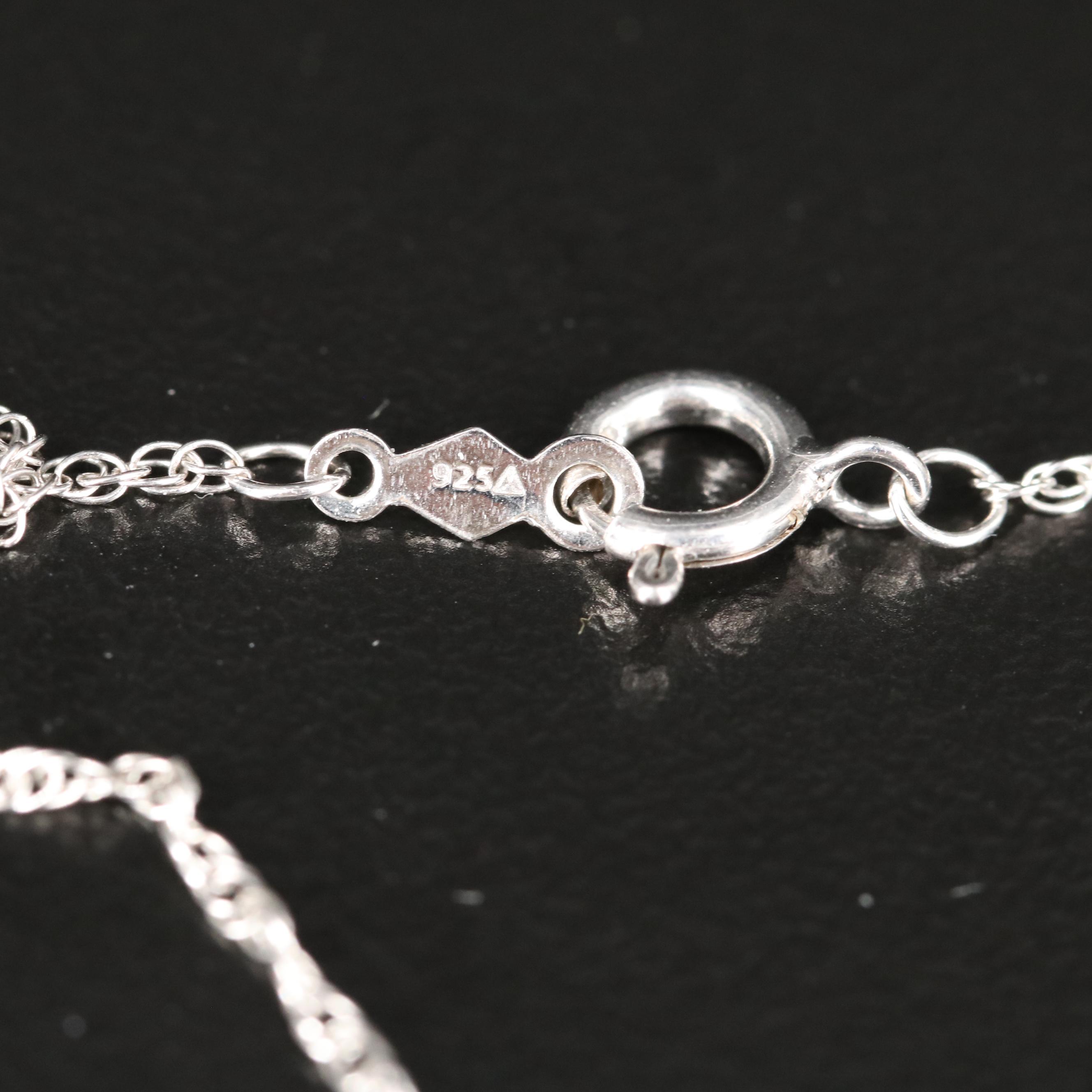 Sterling Topaz and Sapphire Pendant Necklace