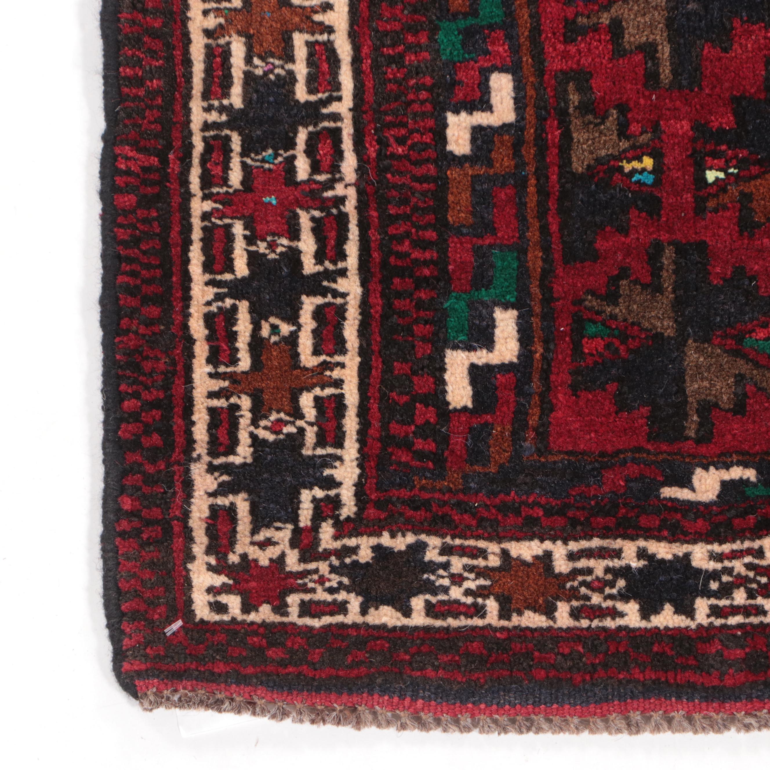 2' x 2'3 Hand-Knotted Afghan Baluch Accent Rug