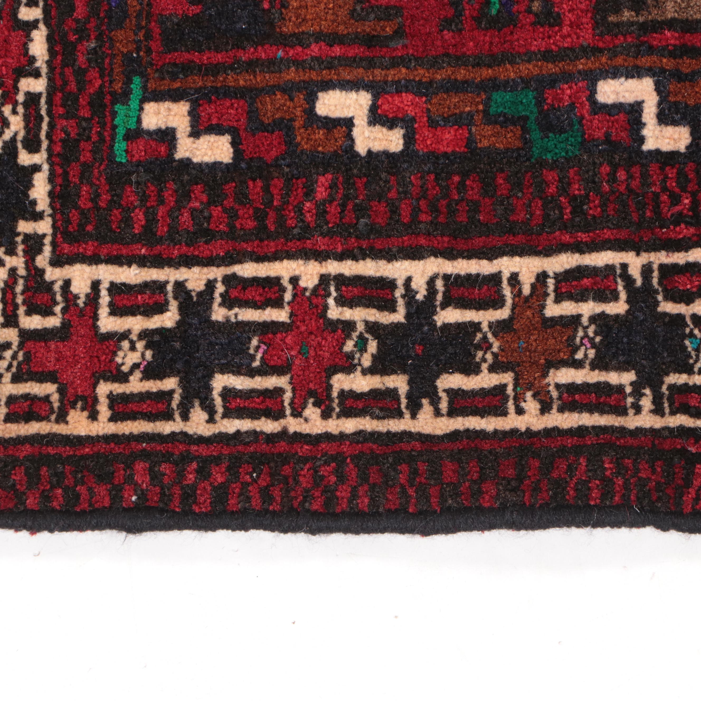 2' x 2'3 Hand-Knotted Afghan Baluch Accent Rug