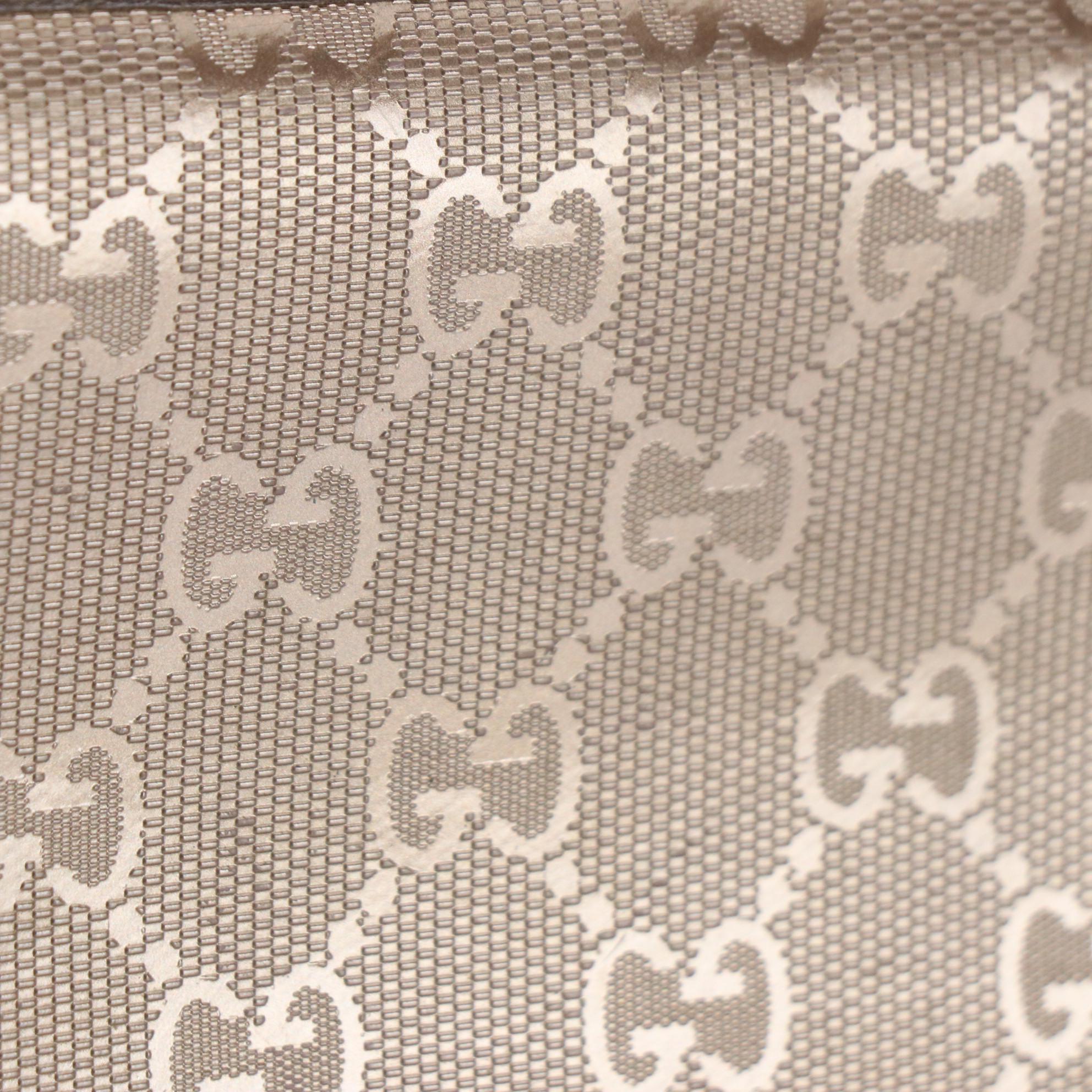 Gucci Zippy Wallet in Metallic Coated Canvas with Box