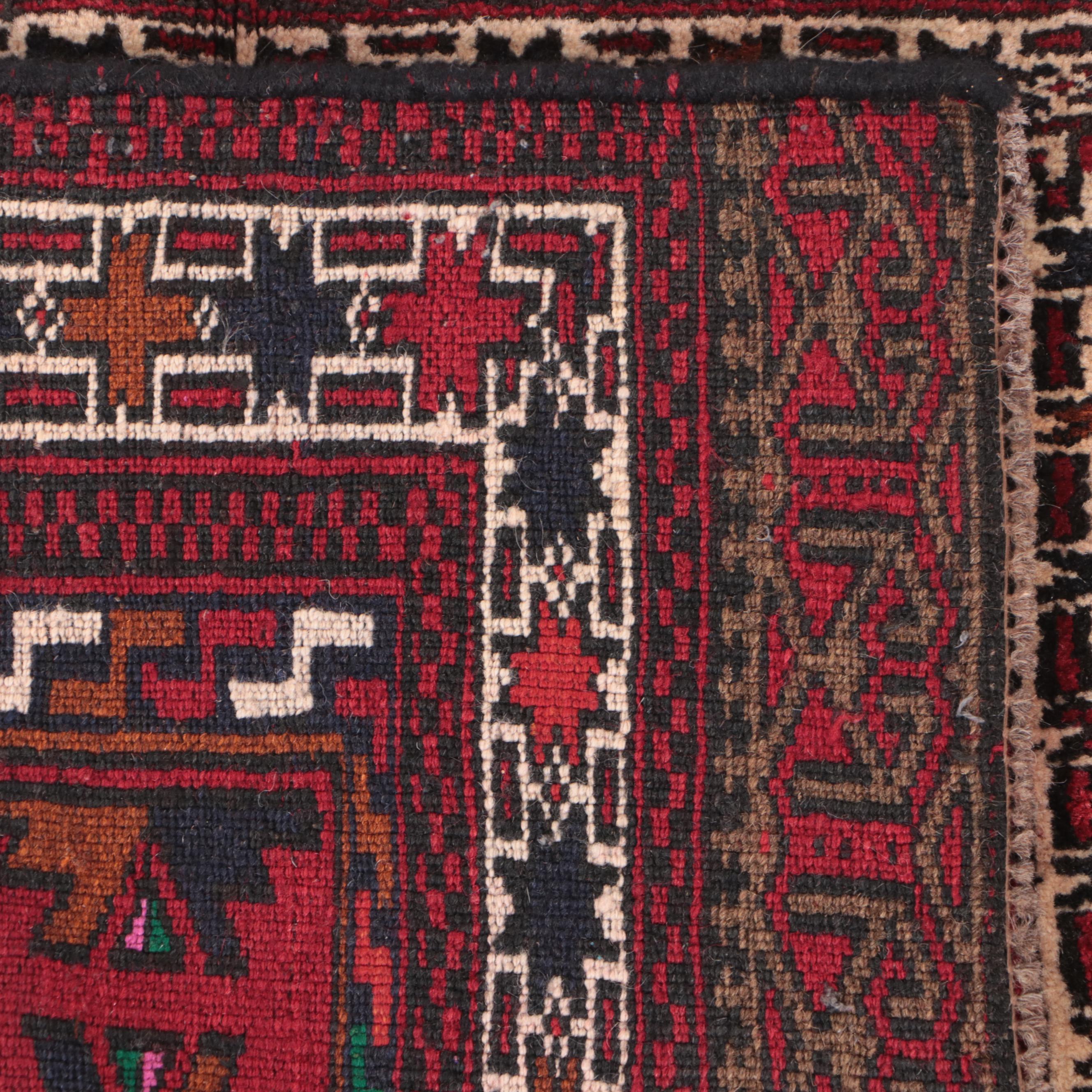 2' x 2'3 Hand-Knotted Afghan Baluch Accent Rug