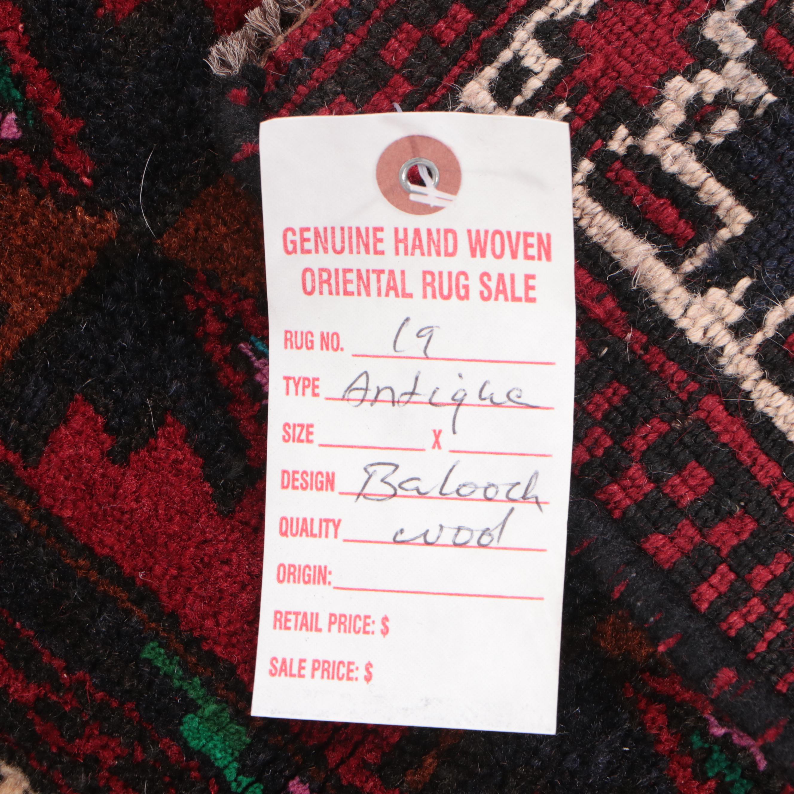 2' x 2'3 Hand-Knotted Afghan Baluch Accent Rug