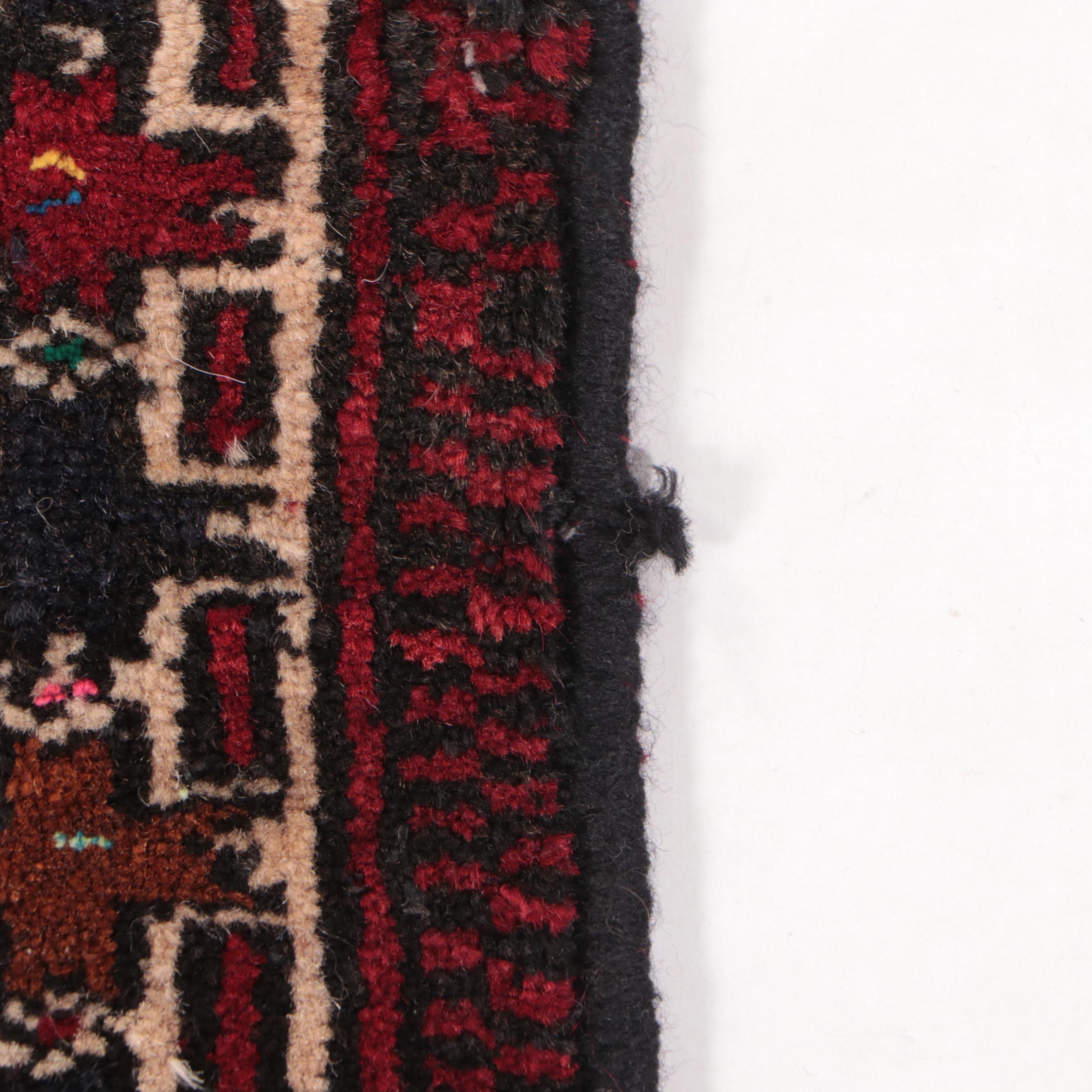 2' x 2'3 Hand-Knotted Afghan Baluch Accent Rug