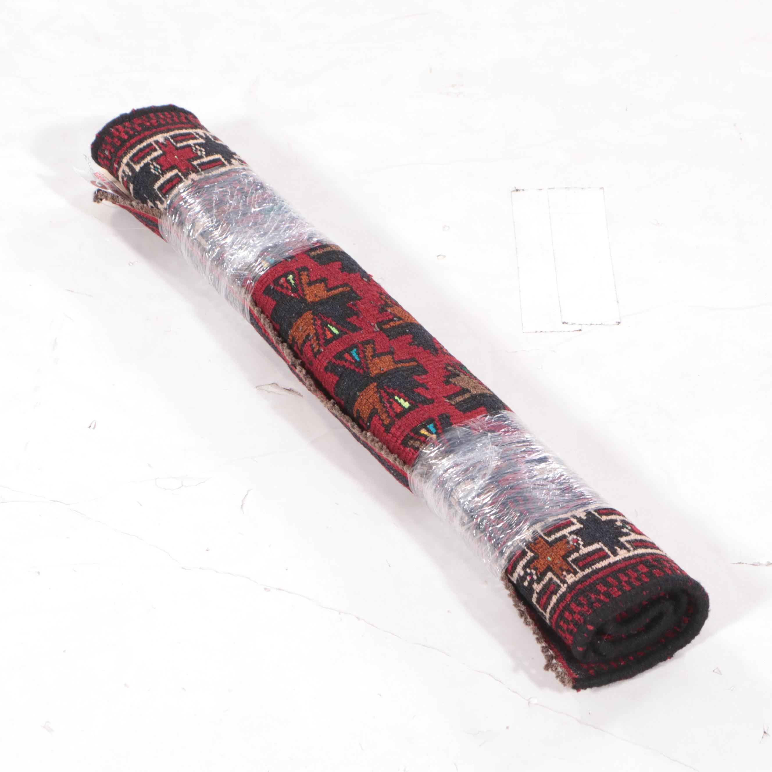 2' x 2'3 Hand-Knotted Afghan Baluch Accent Rug