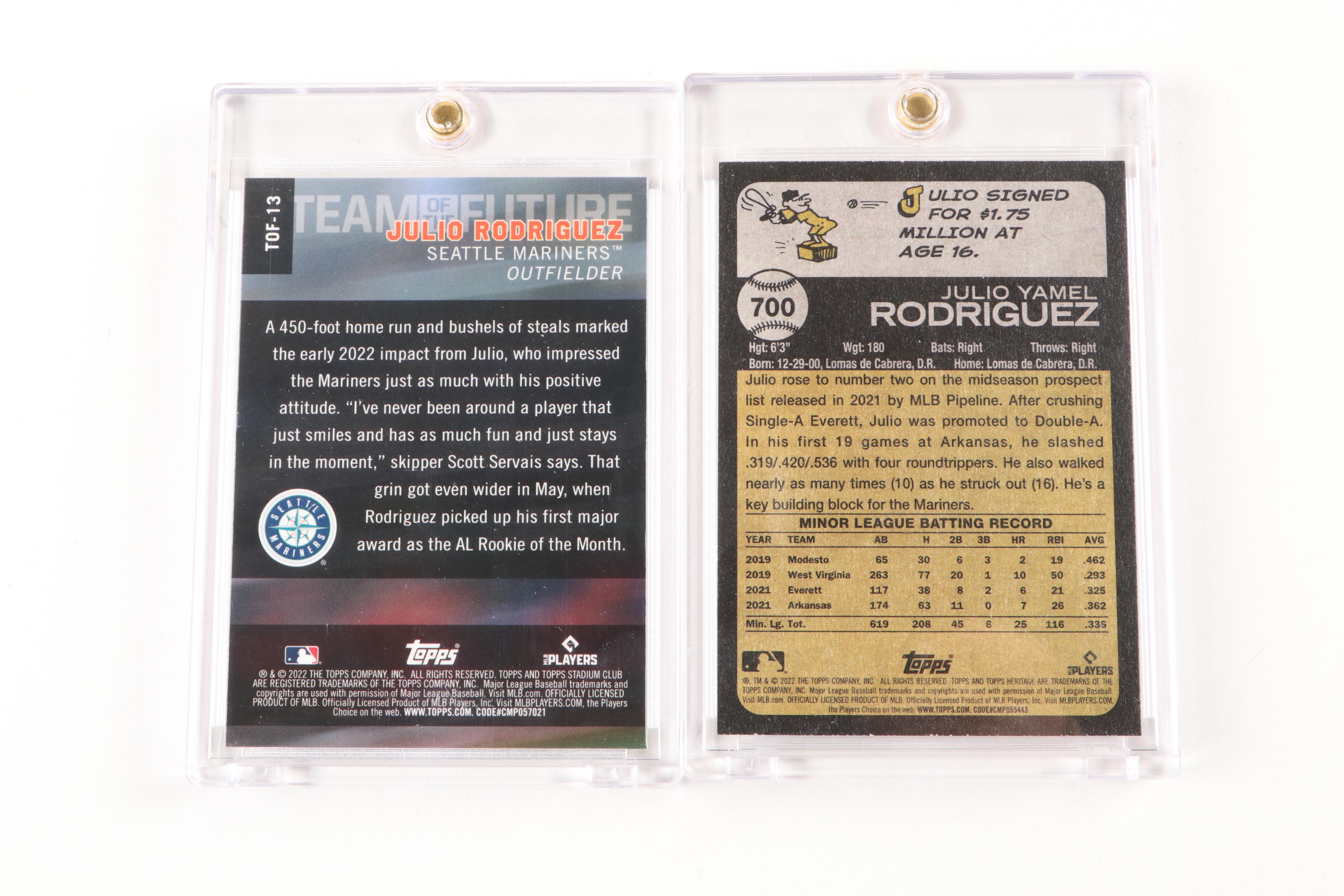 2022 Bowman Chrome Julio Rodriguez Mojo Refractor Card Graded PSA 9 and More