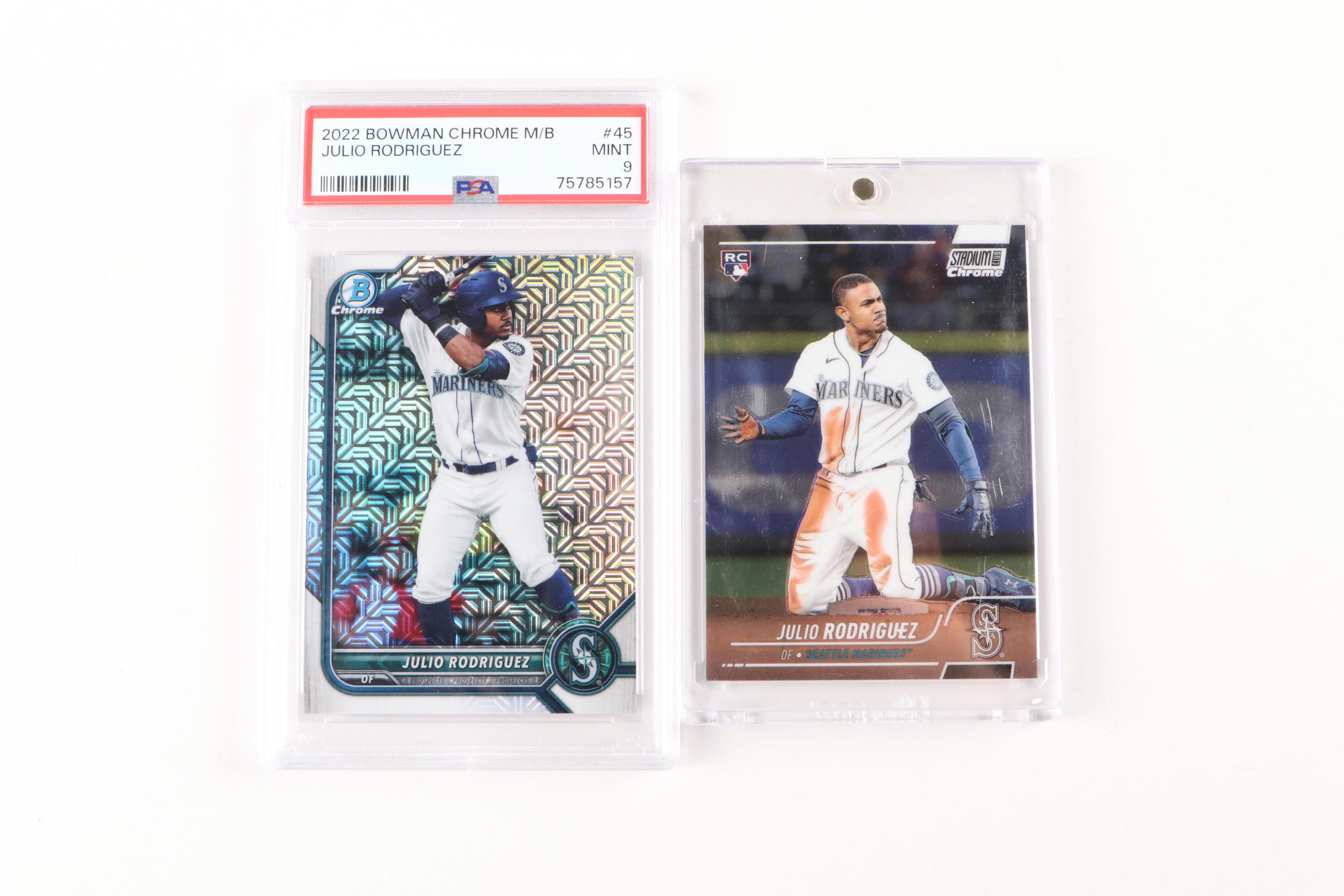 2022 Bowman Chrome Julio Rodriguez Mojo Refractor Card Graded PSA 9 and More