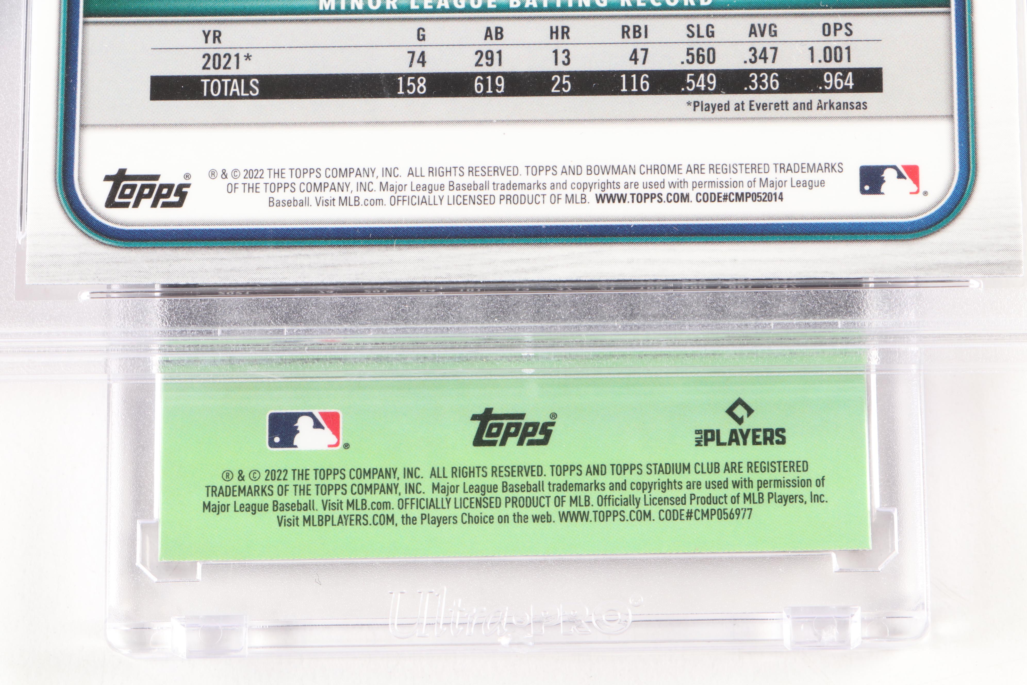 2022 Bowman Chrome Julio Rodriguez Mojo Refractor Card Graded PSA 9 and More