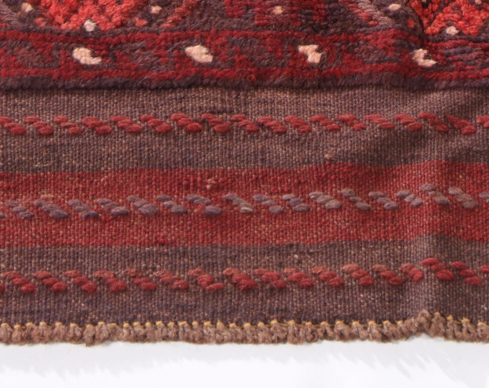 1'9 x 8' Hand-Knotted Afghan Mixed Technique Carpet Runner