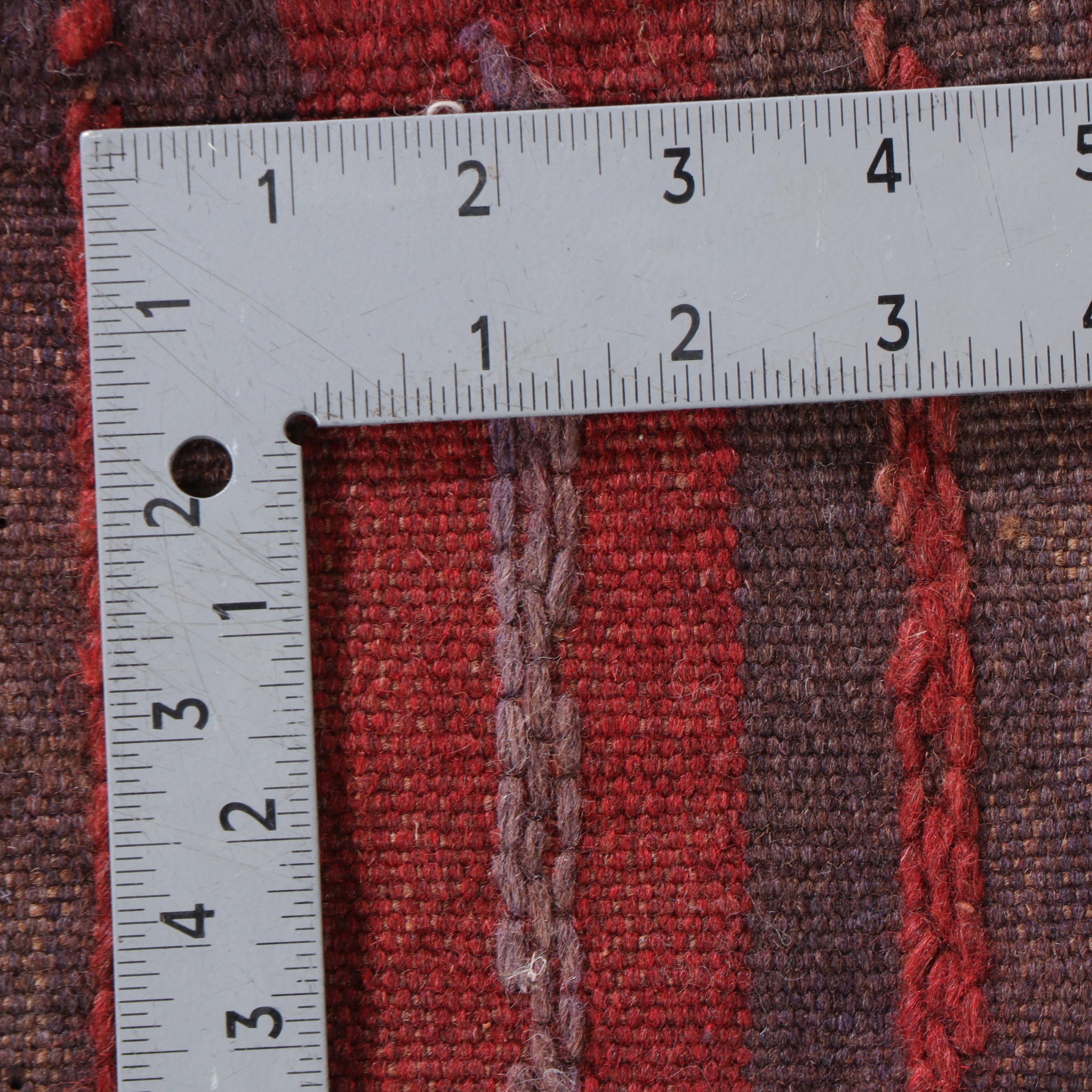 1'9 x 8' Hand-Knotted Afghan Mixed Technique Carpet Runner