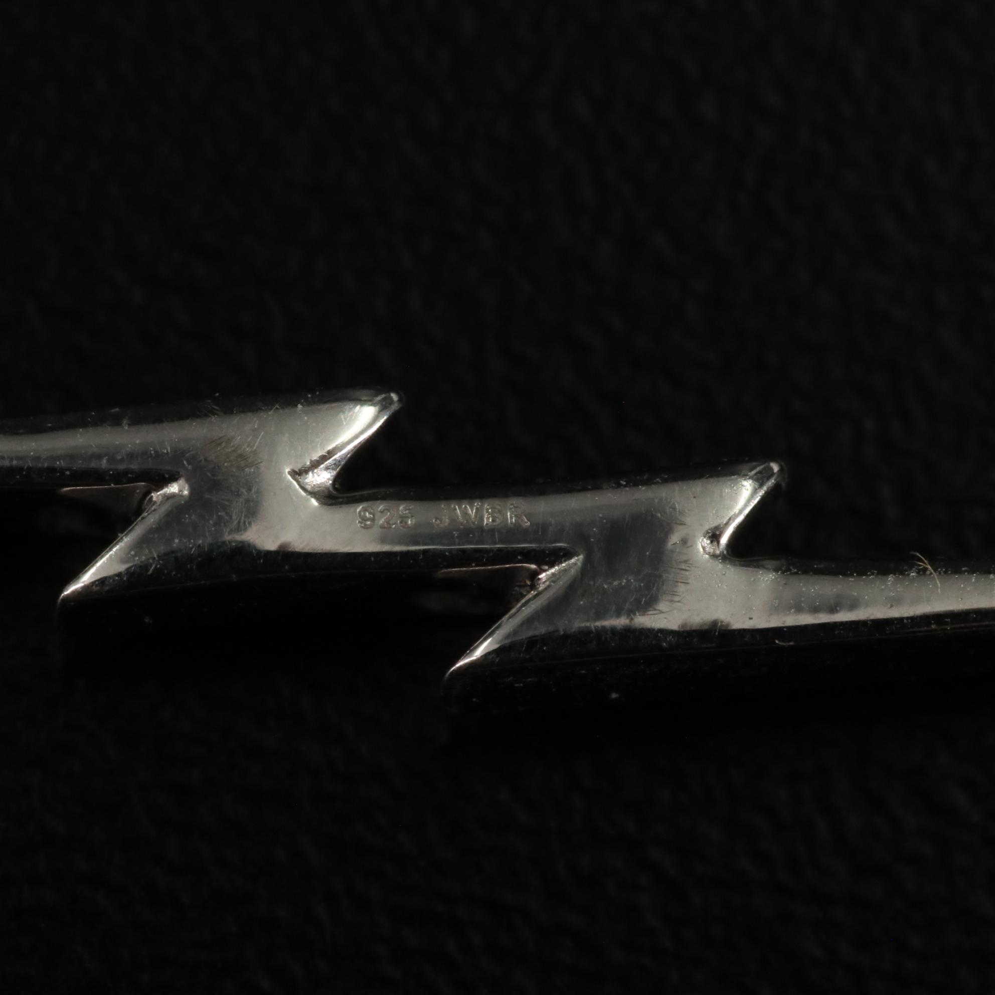 Sterling 0.03 CTW Diamond Lightening Bolt Pendant Necklace