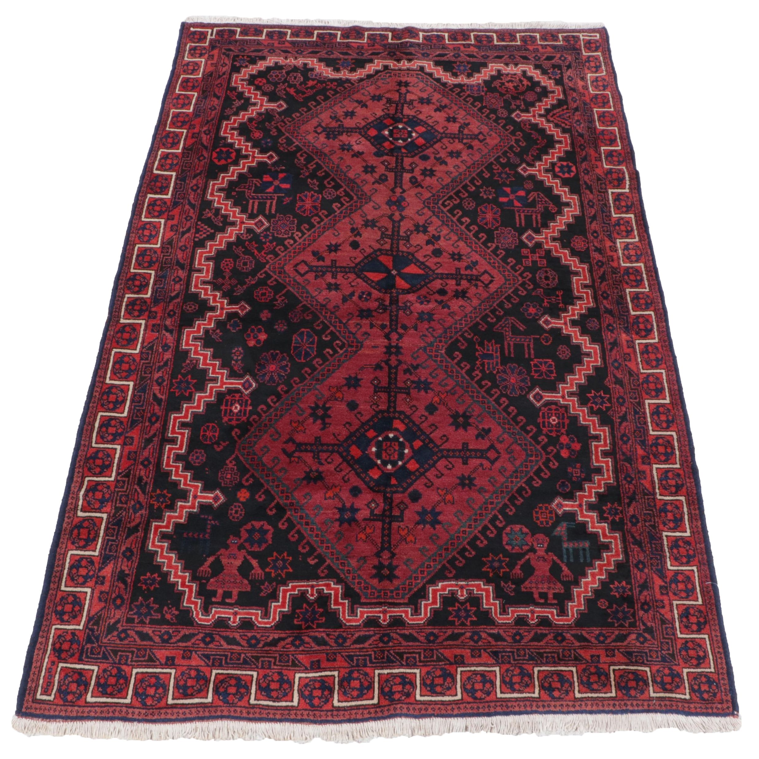 4'11 x 7'9 Hand-Knotted Afghan Kunduz Area Rug