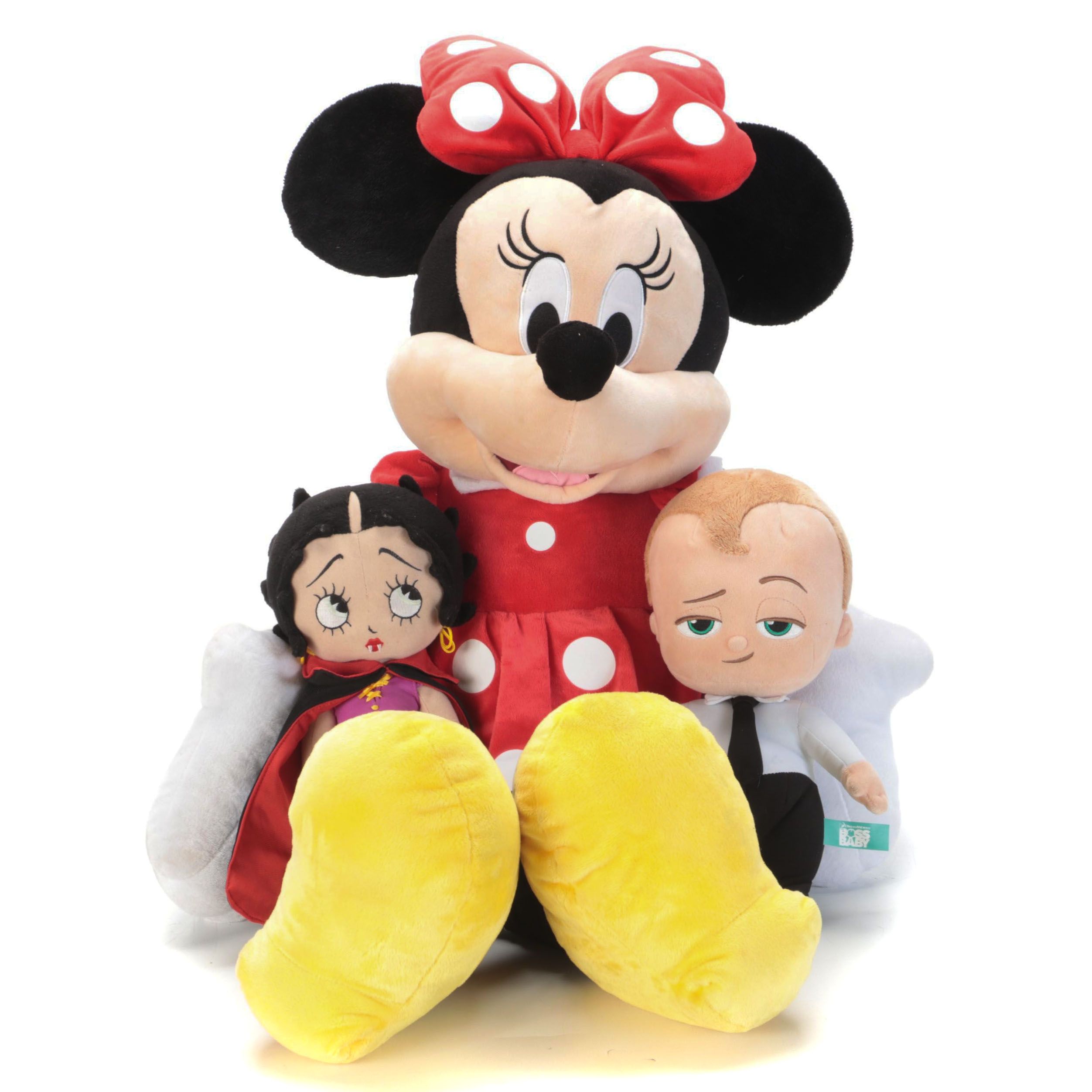 Disney "Minnie Mouse", "Boss Baby" and "Betty Boop" Stuffed Toys