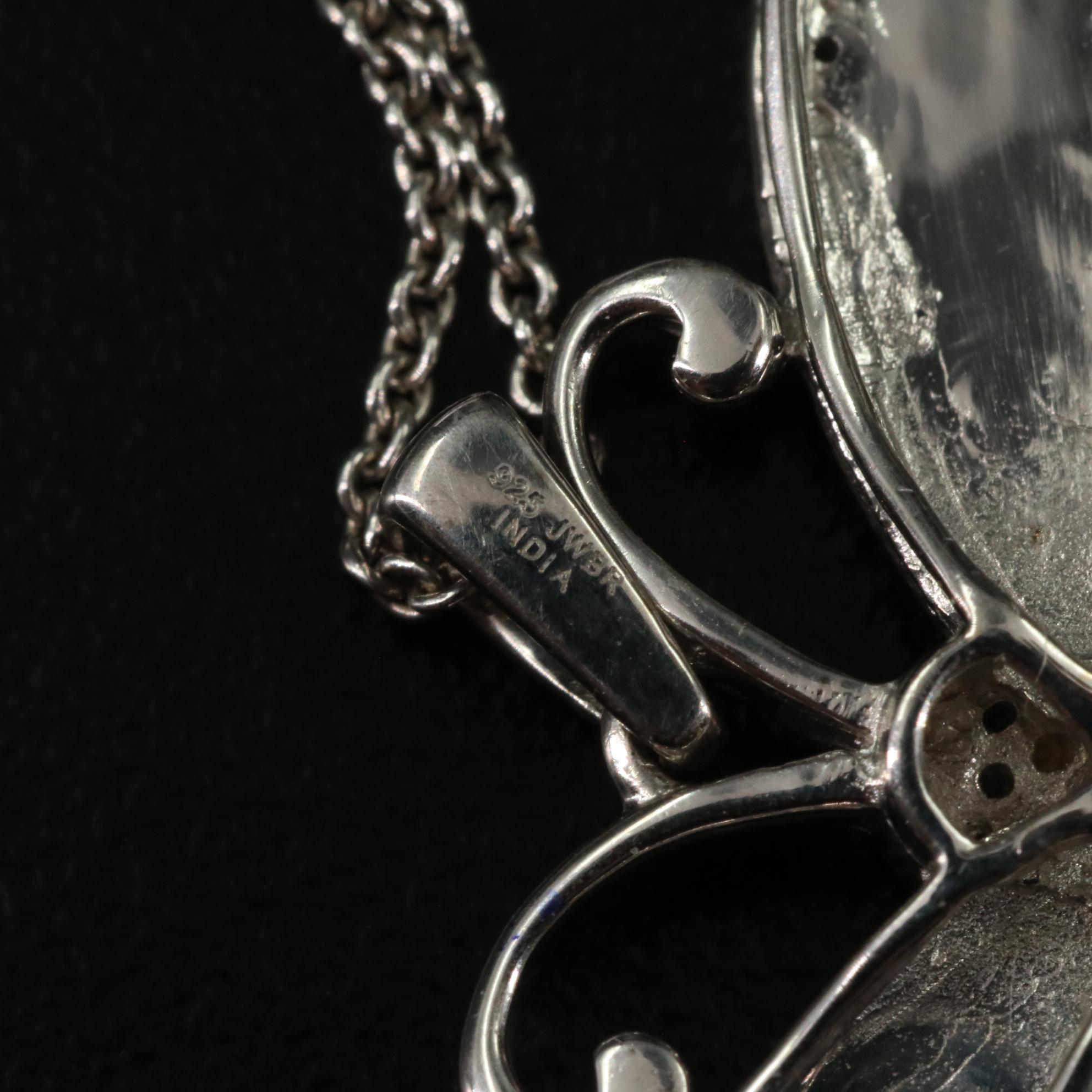 Sterling 0.11 CTW Diamond Butterfly Pendant Necklace