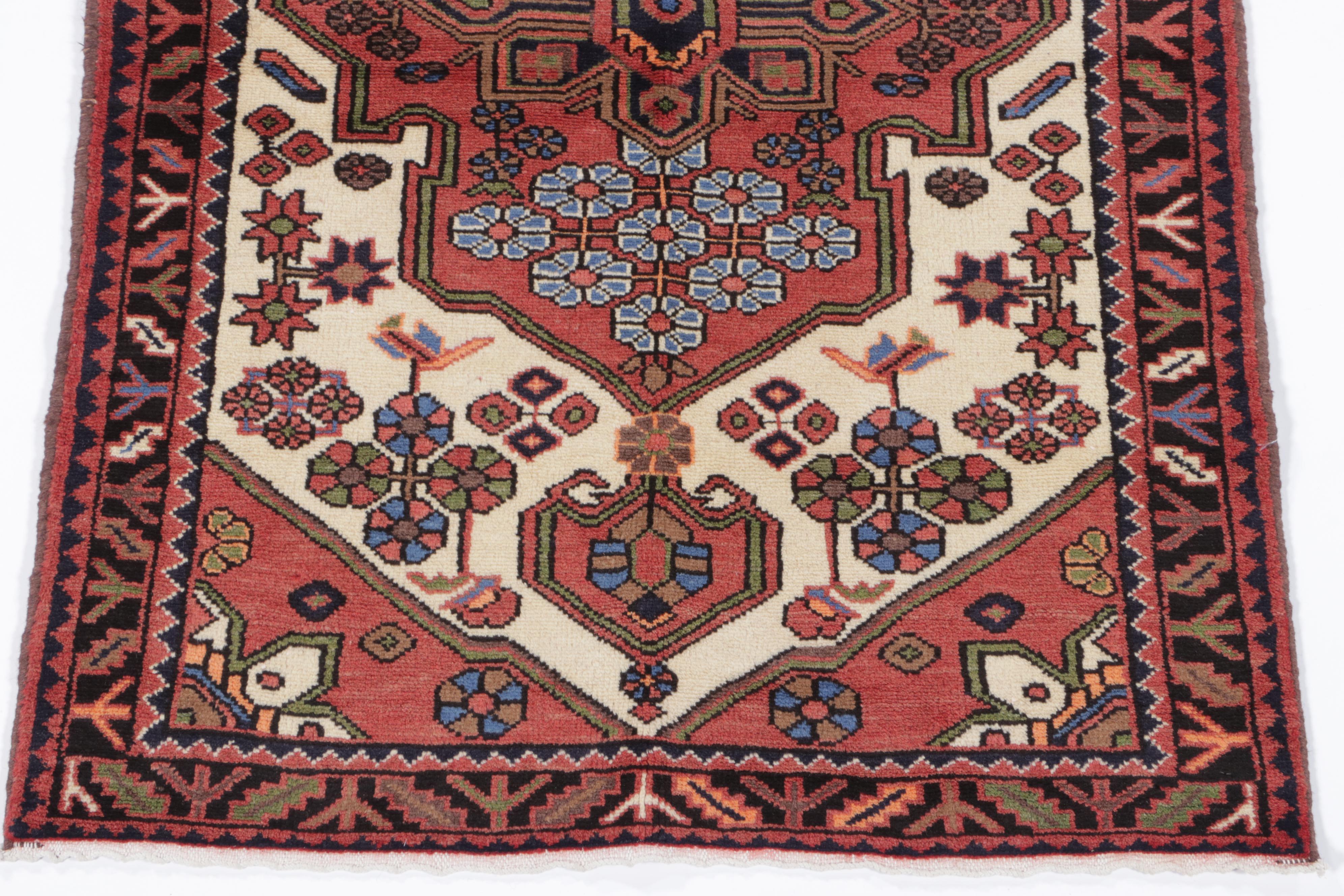 3'3 x 4'10 Hand-Knotted Persian Hamadan Accent Rug