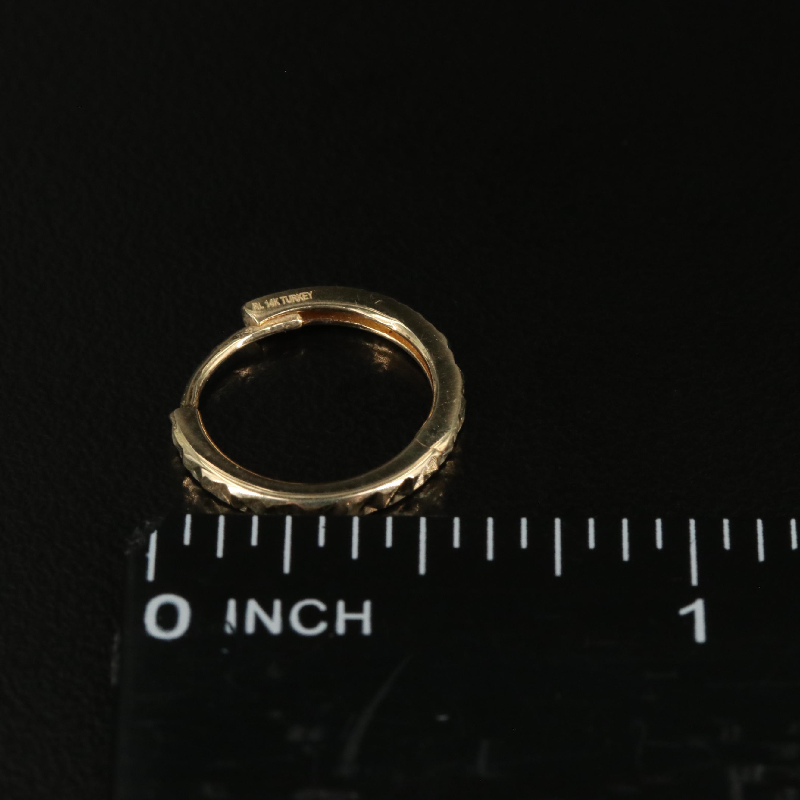 14K Textured Huggie Hoop Earrings