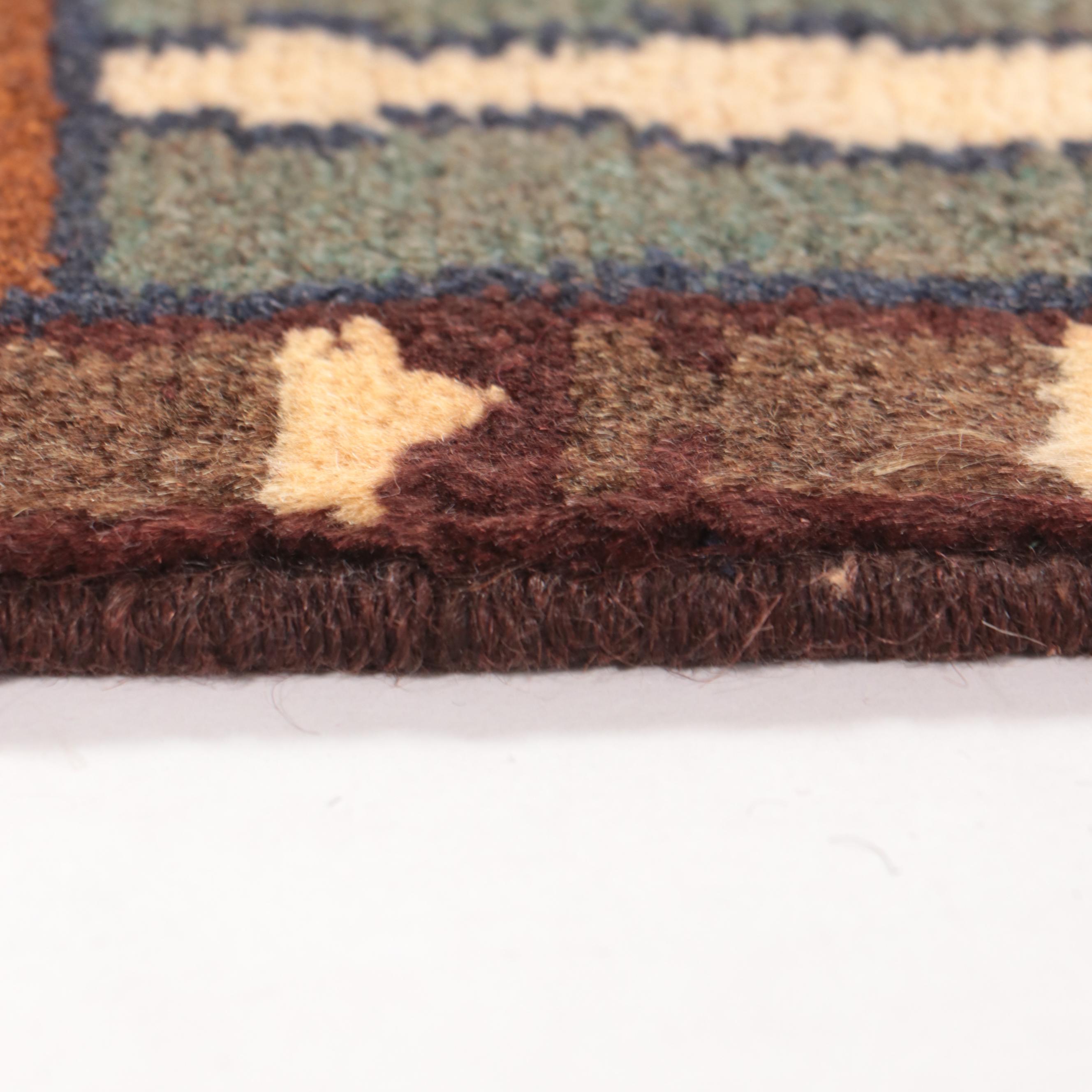 1'11 x 2'8 Hand-Knotted Afghan Pictorial War Rug