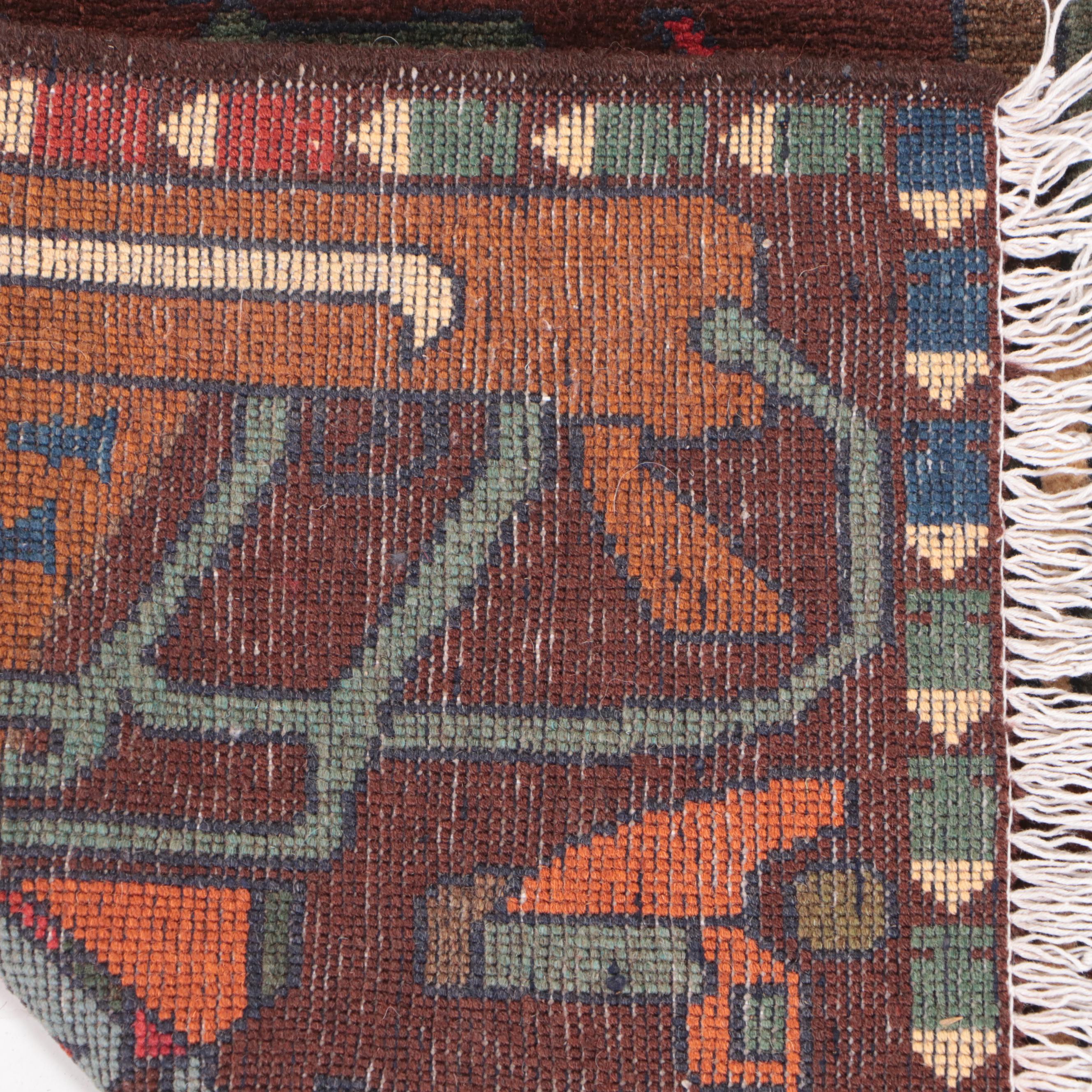 1'11 x 2'8 Hand-Knotted Afghan Pictorial War Rug