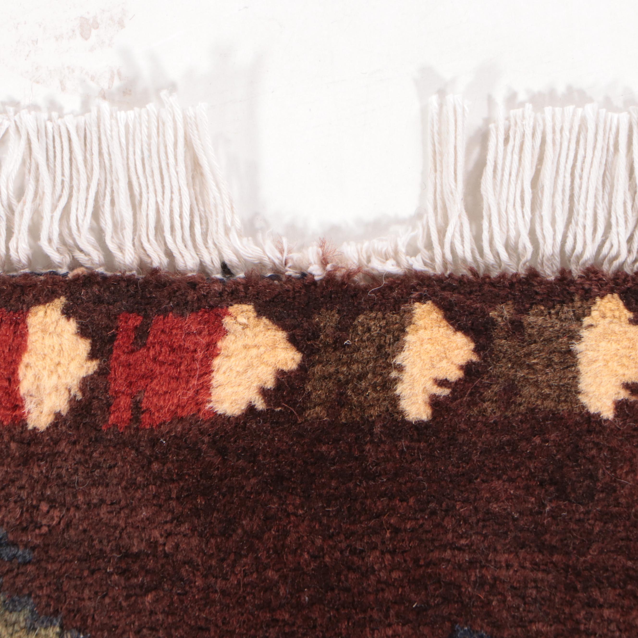 1'11 x 2'8 Hand-Knotted Afghan Pictorial War Rug