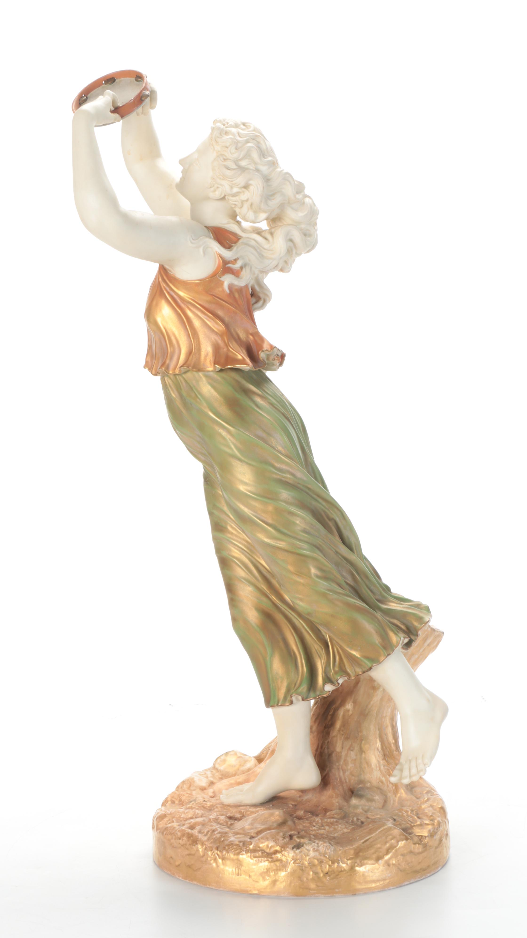 James Hadley for Royal Worcester Beaux Arts Porcelain Statuette, Late 19th C.