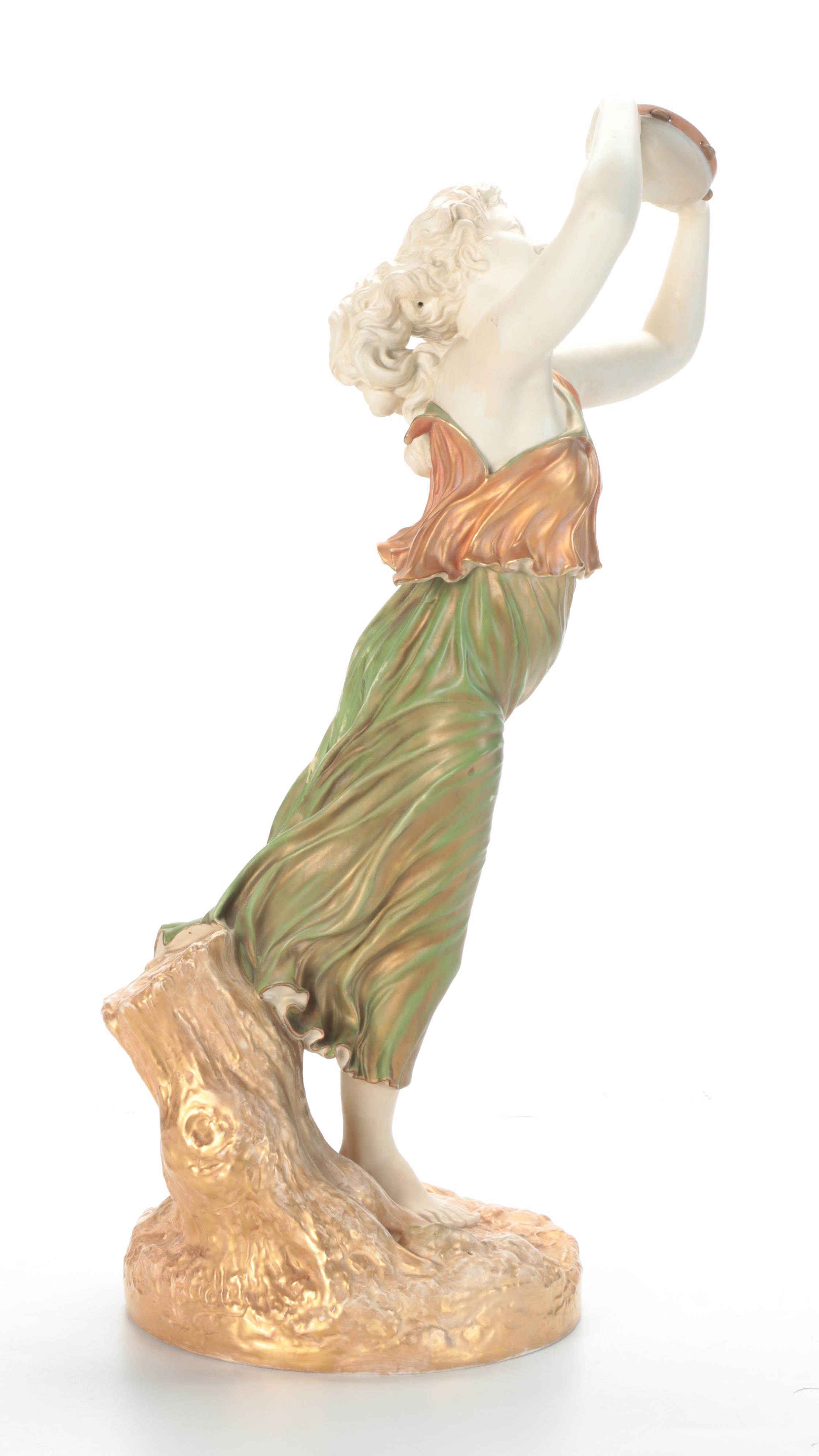 James Hadley for Royal Worcester Beaux Arts Porcelain Statuette, Late 19th C.