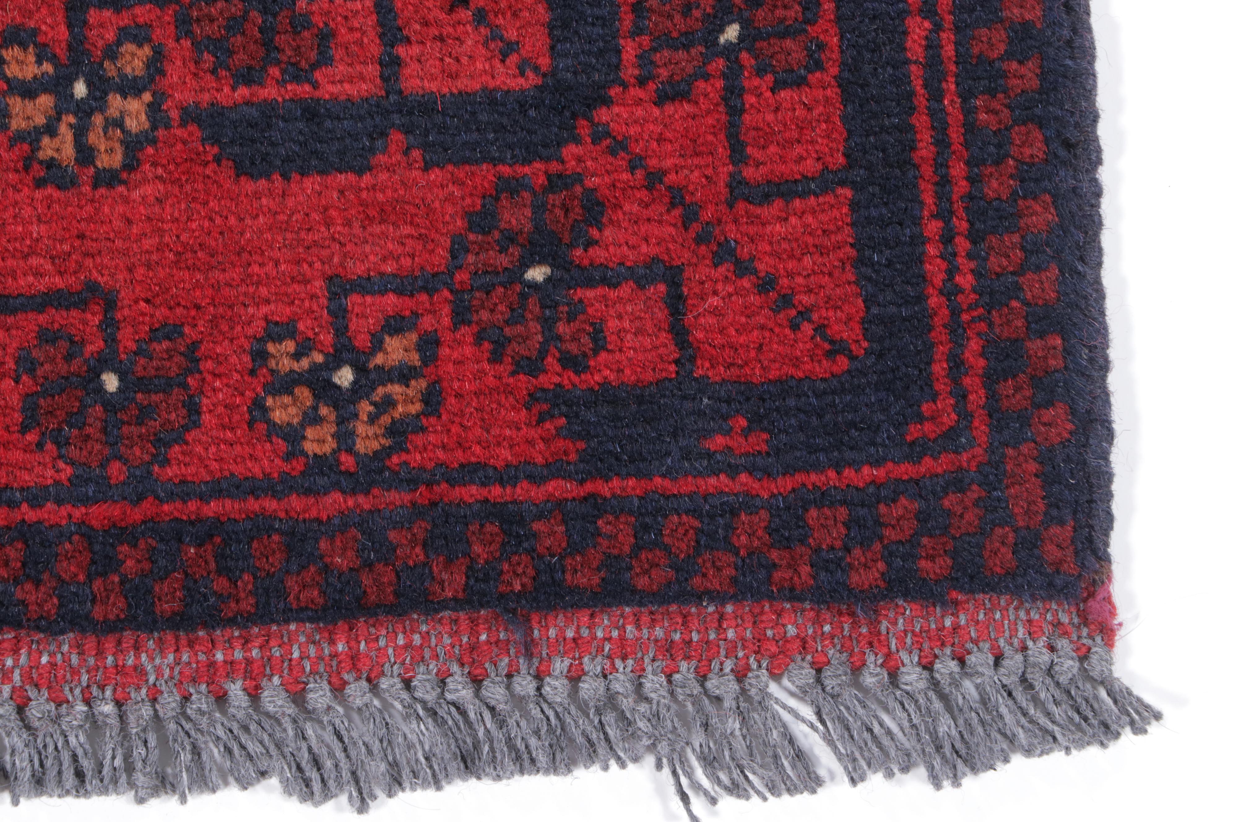 1'8 x 5'1 Hand-Knotted Afghan Kunduz Accent Rug