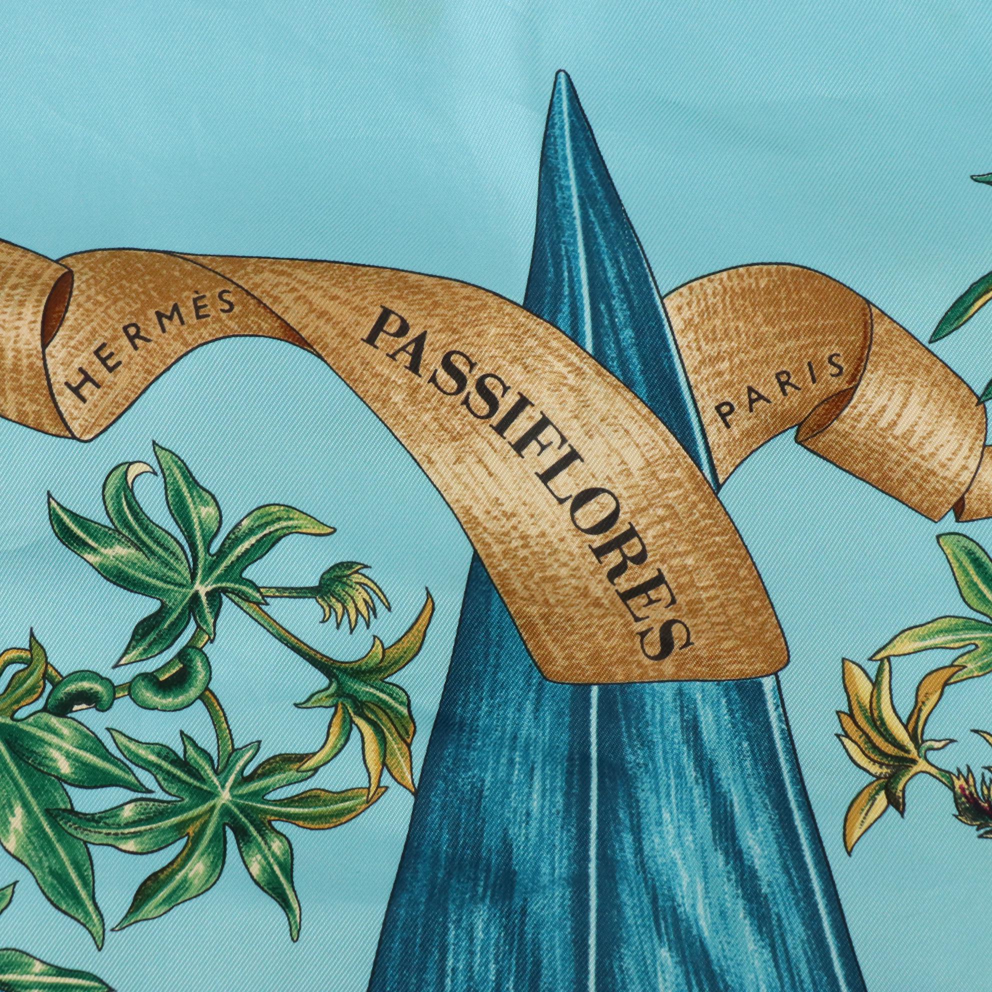 Hermès "Passiflores" Scarf 90 in Silk Twill