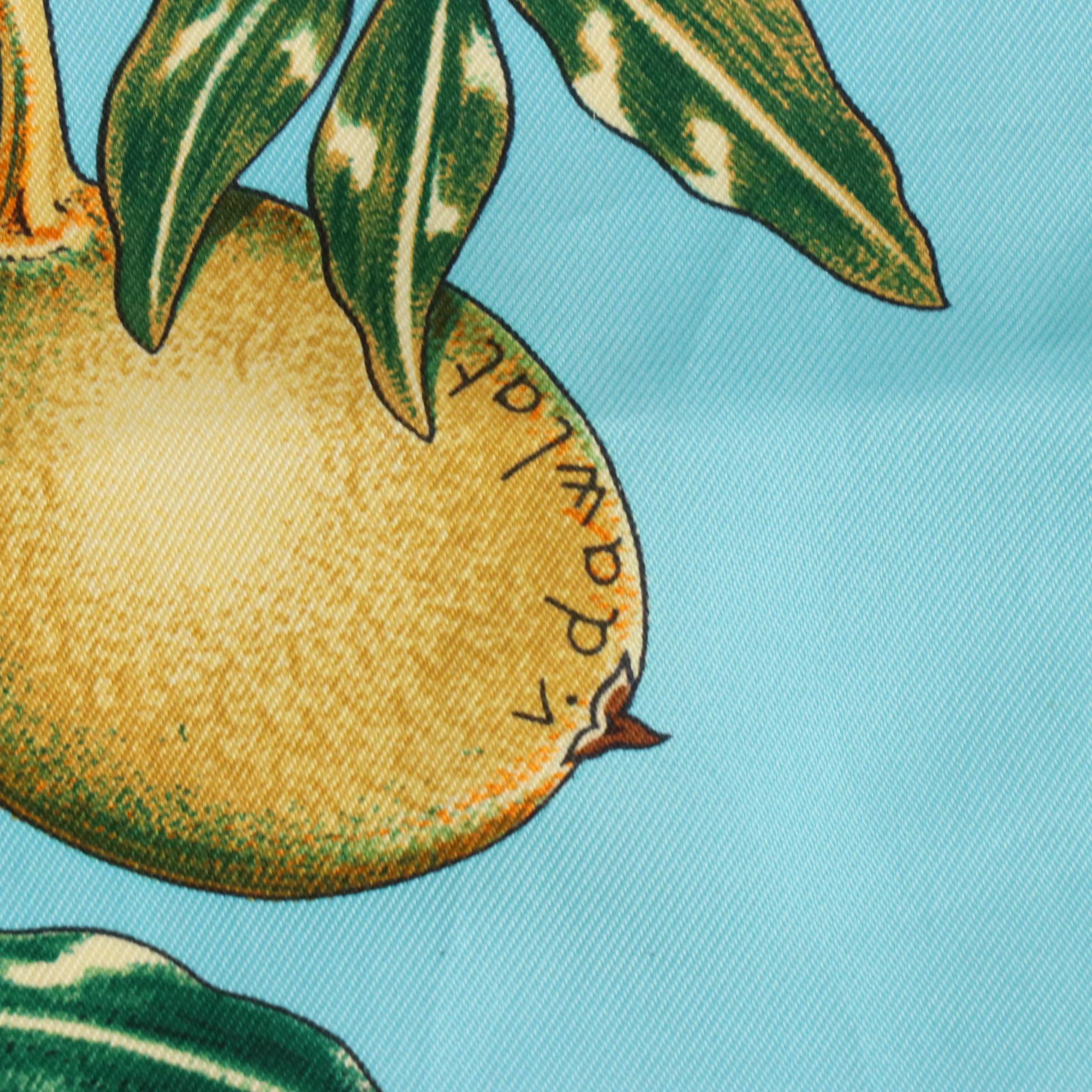 Hermès "Passiflores" Scarf 90 in Silk Twill