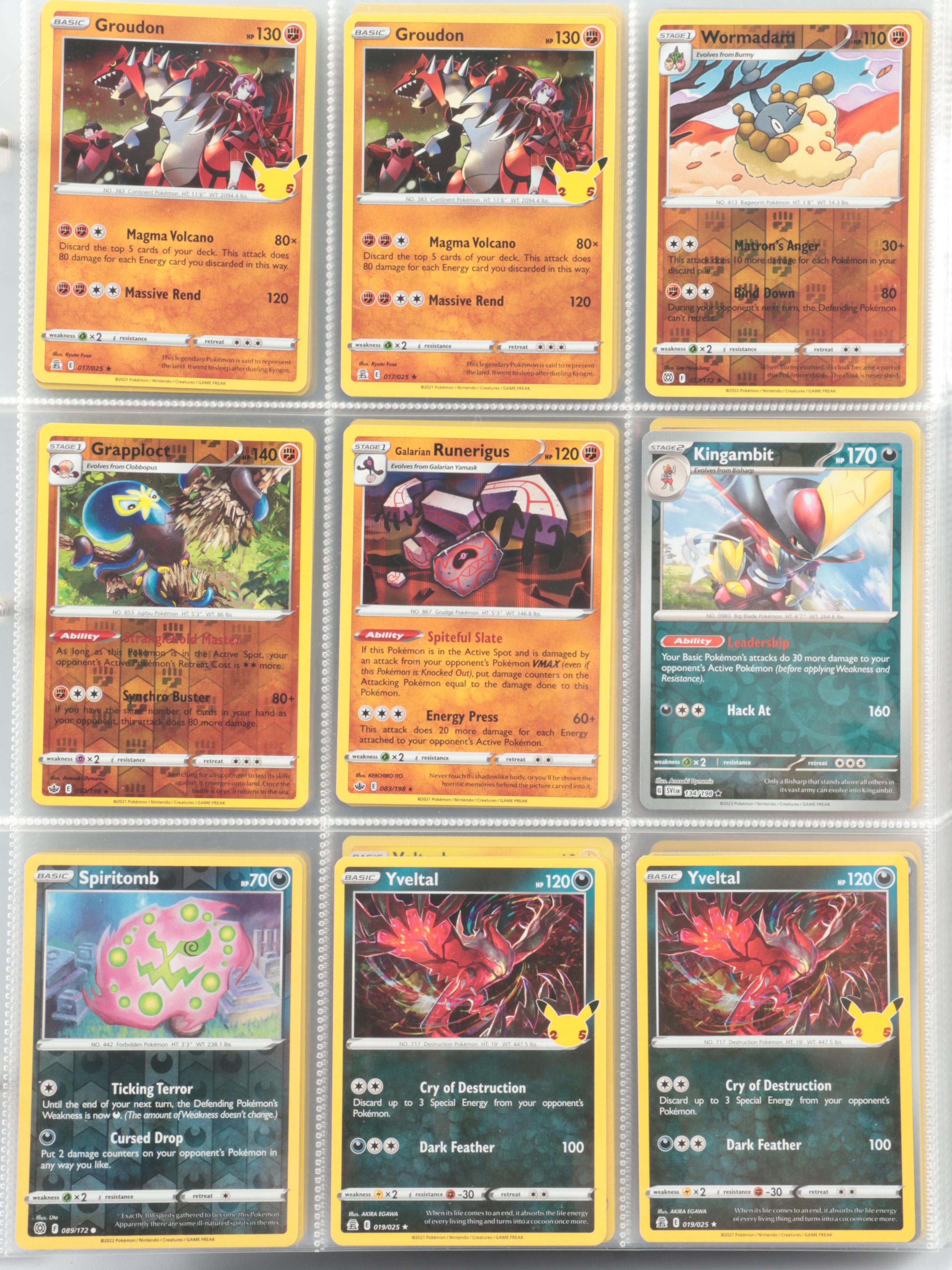 Pokémon Card Collection Featuring Mew, Lugia, Pikachu, and More