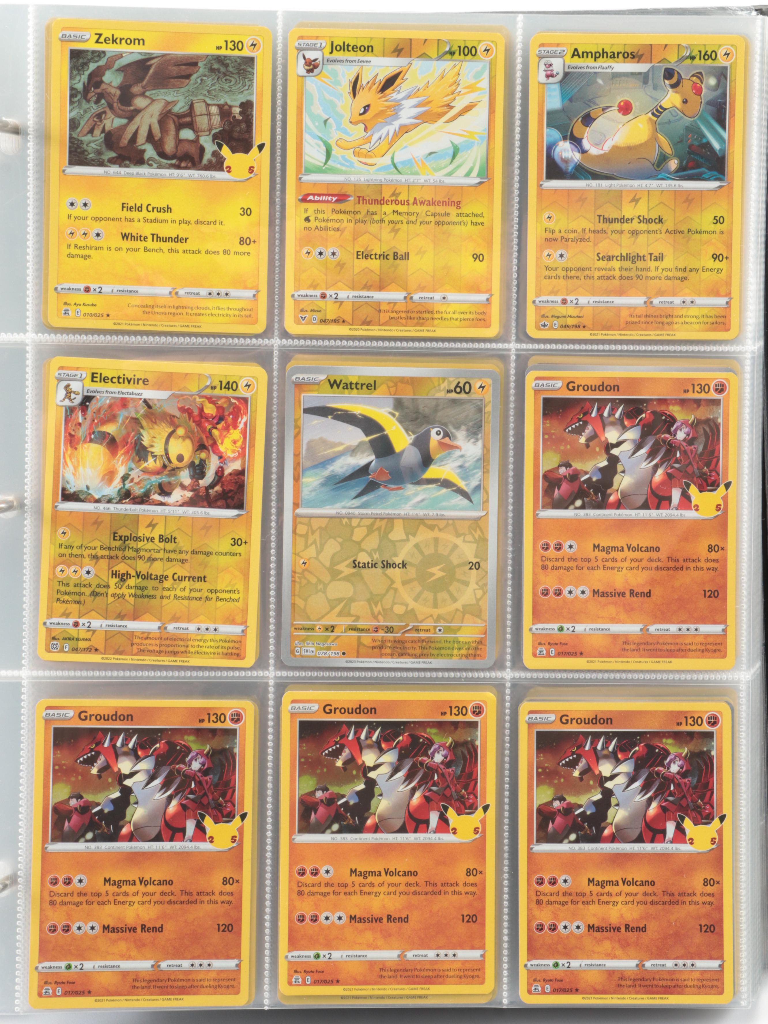 Pokémon Card Collection Featuring Mew, Lugia, Pikachu, and More