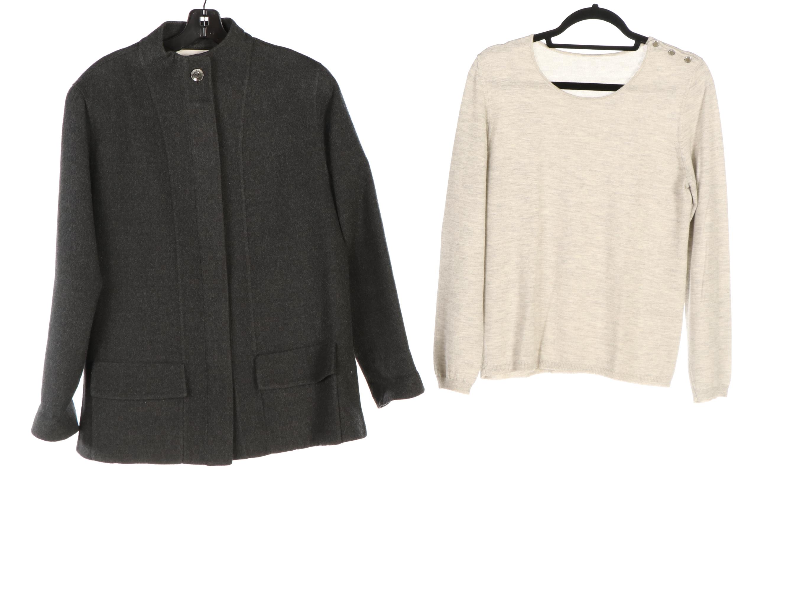 Oscar de la Renta Skirt Suits and Separates with Rena Lange Fringe Wrap Skirt