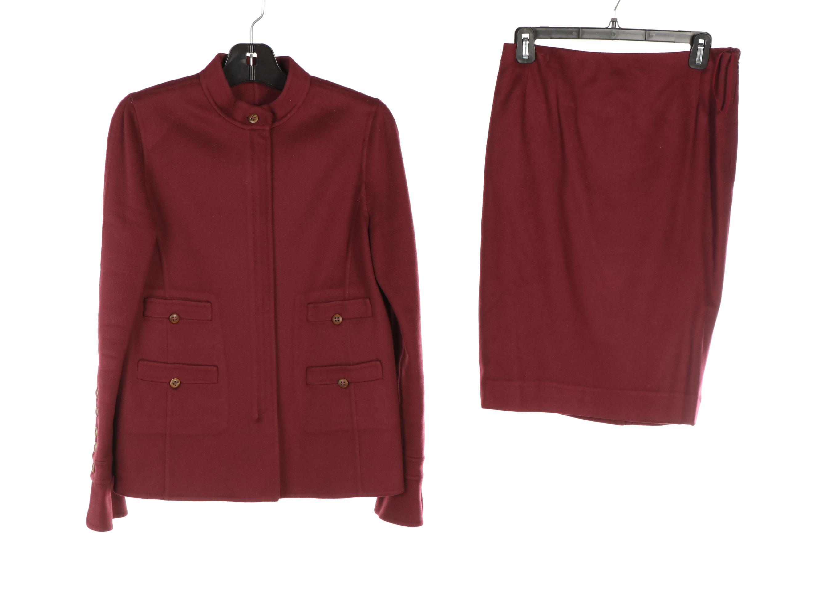 Oscar de la Renta Skirt Suits and Separates with Rena Lange Fringe Wrap Skirt