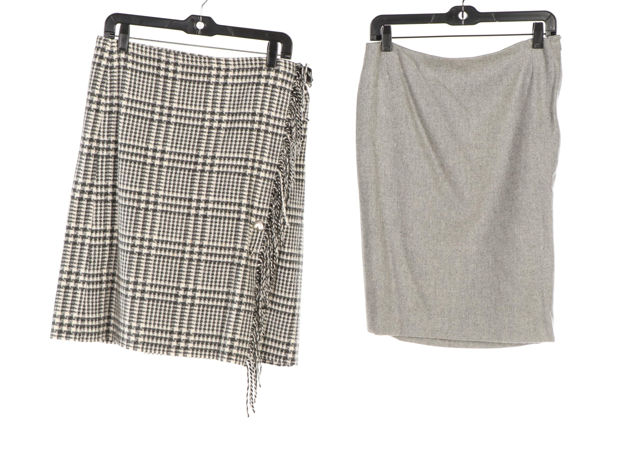 Oscar de la Renta Skirt Suits and Separates with Rena Lange Fringe Wrap Skirt