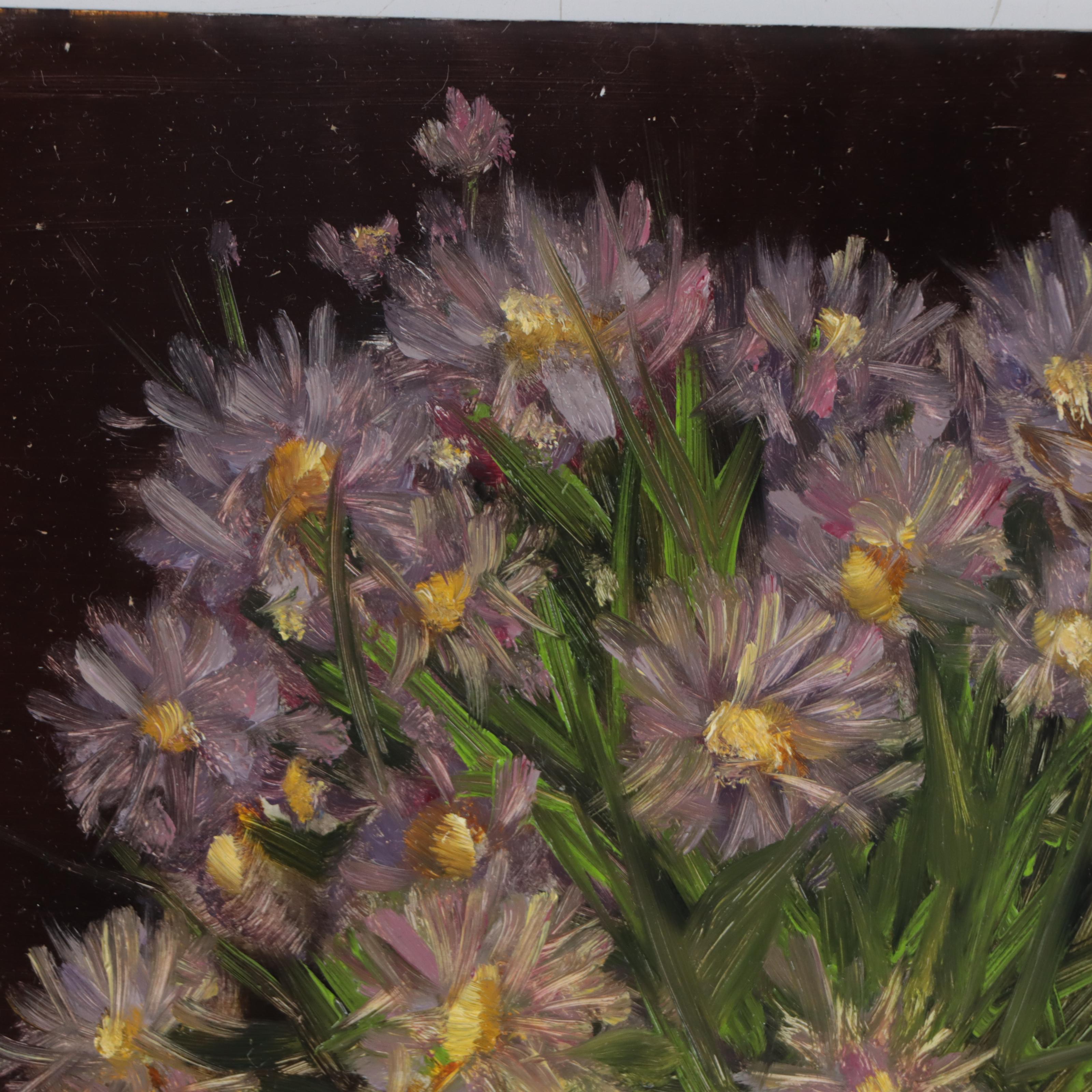 Thu-Thuy Tran Oil Painting "Violet Blooms," 2023