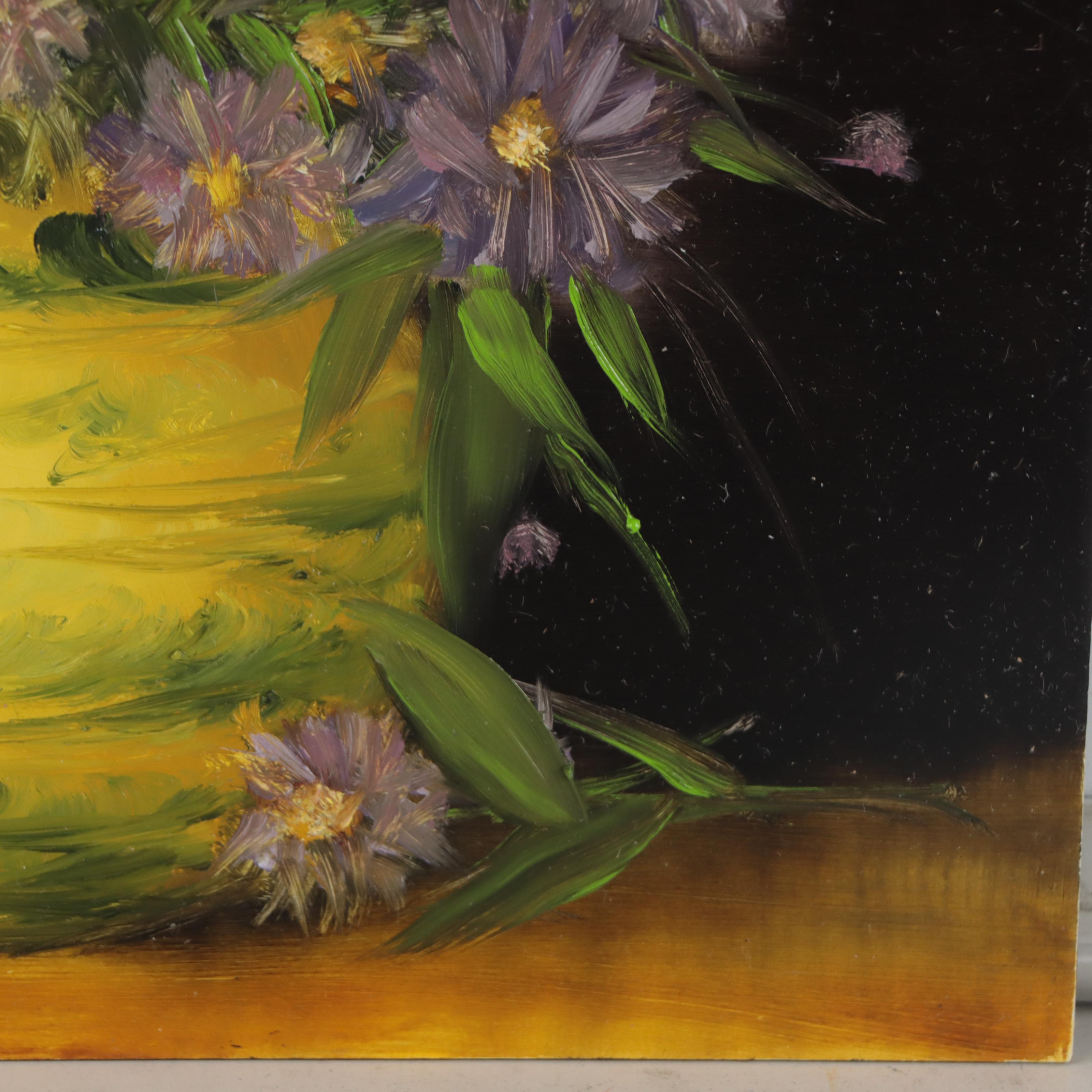 Thu-Thuy Tran Oil Painting "Violet Blooms," 2023