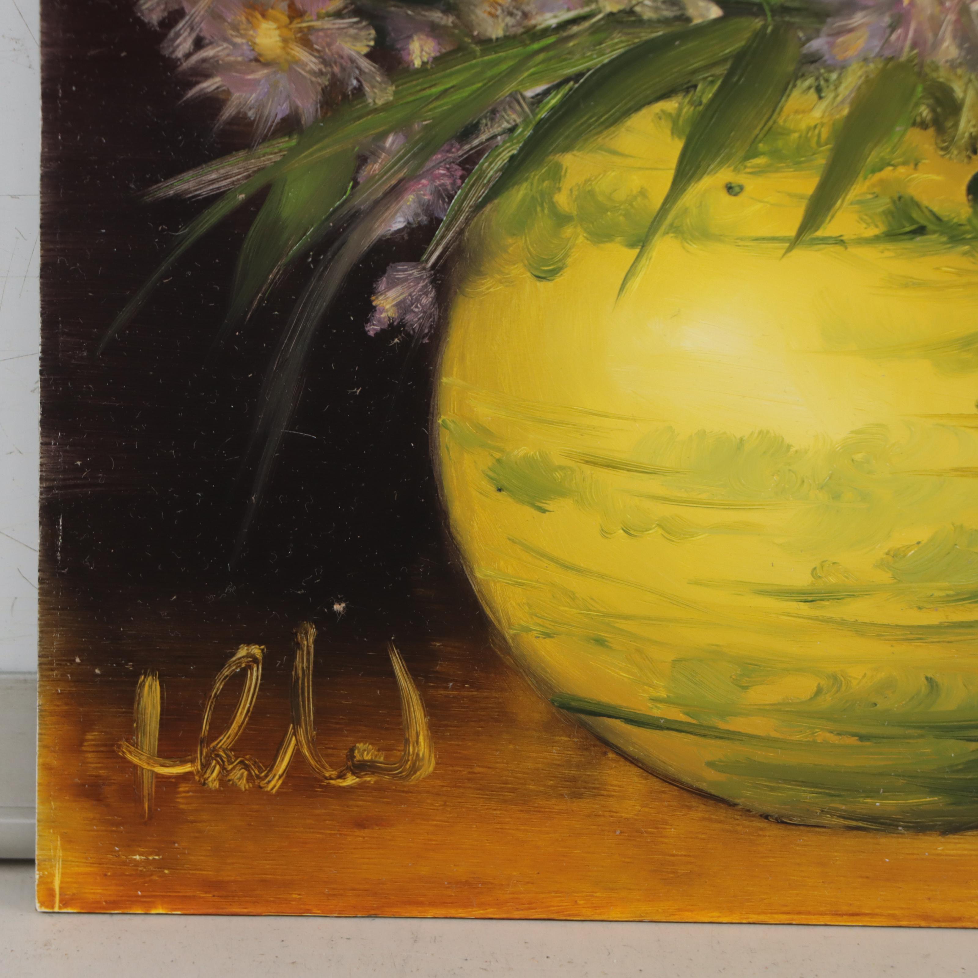 Thu-Thuy Tran Oil Painting "Violet Blooms," 2023