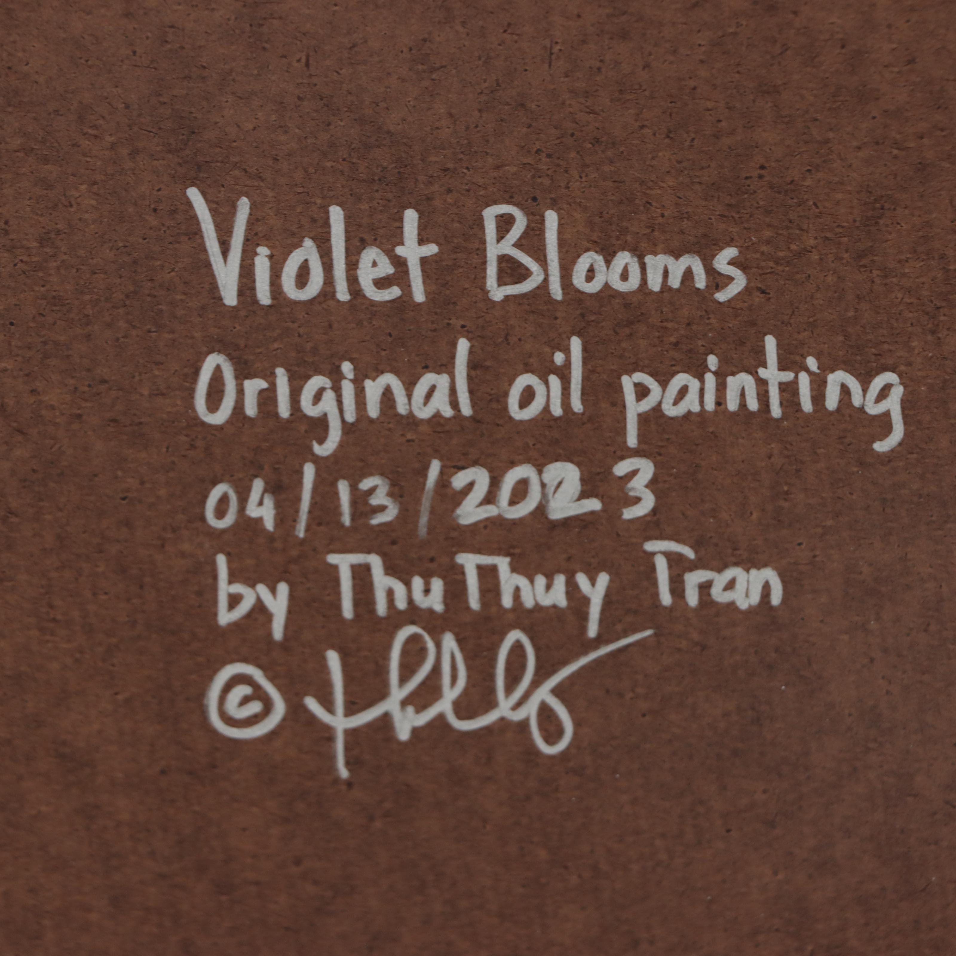 Thu-Thuy Tran Oil Painting "Violet Blooms," 2023