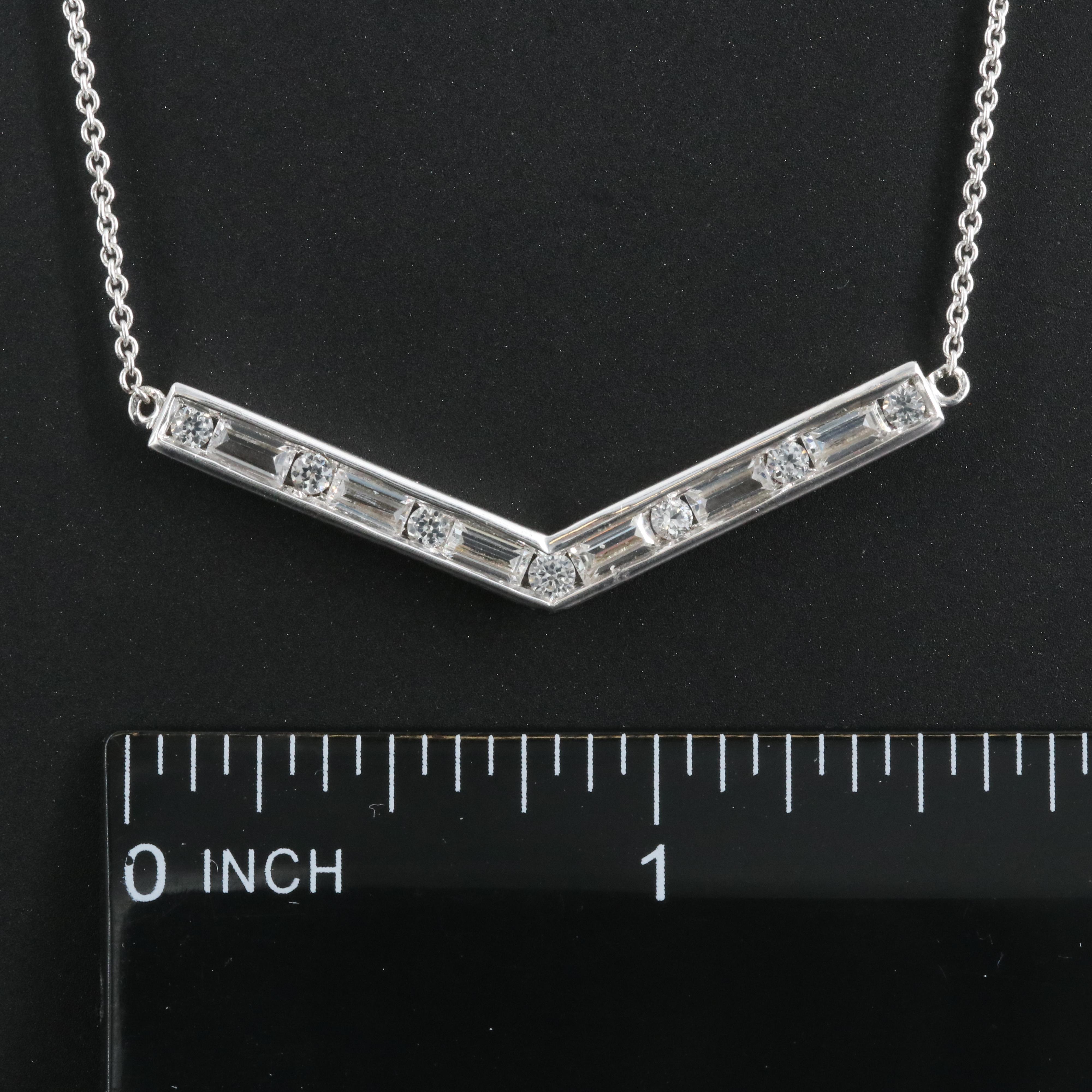 Sterling Sapphire Chevron Necklace