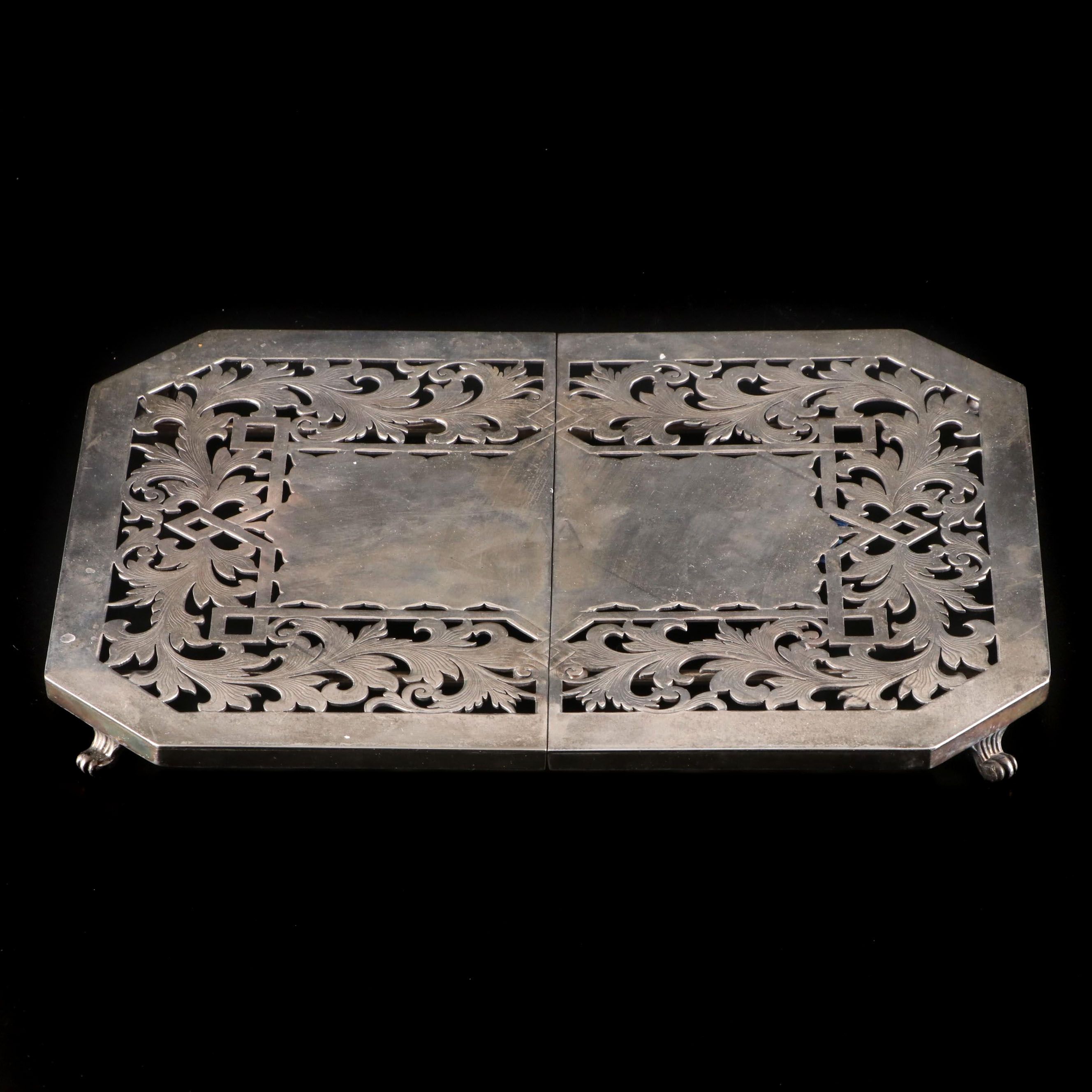 Silver Plate Expanding Trivet, Early to Mid 20th Century