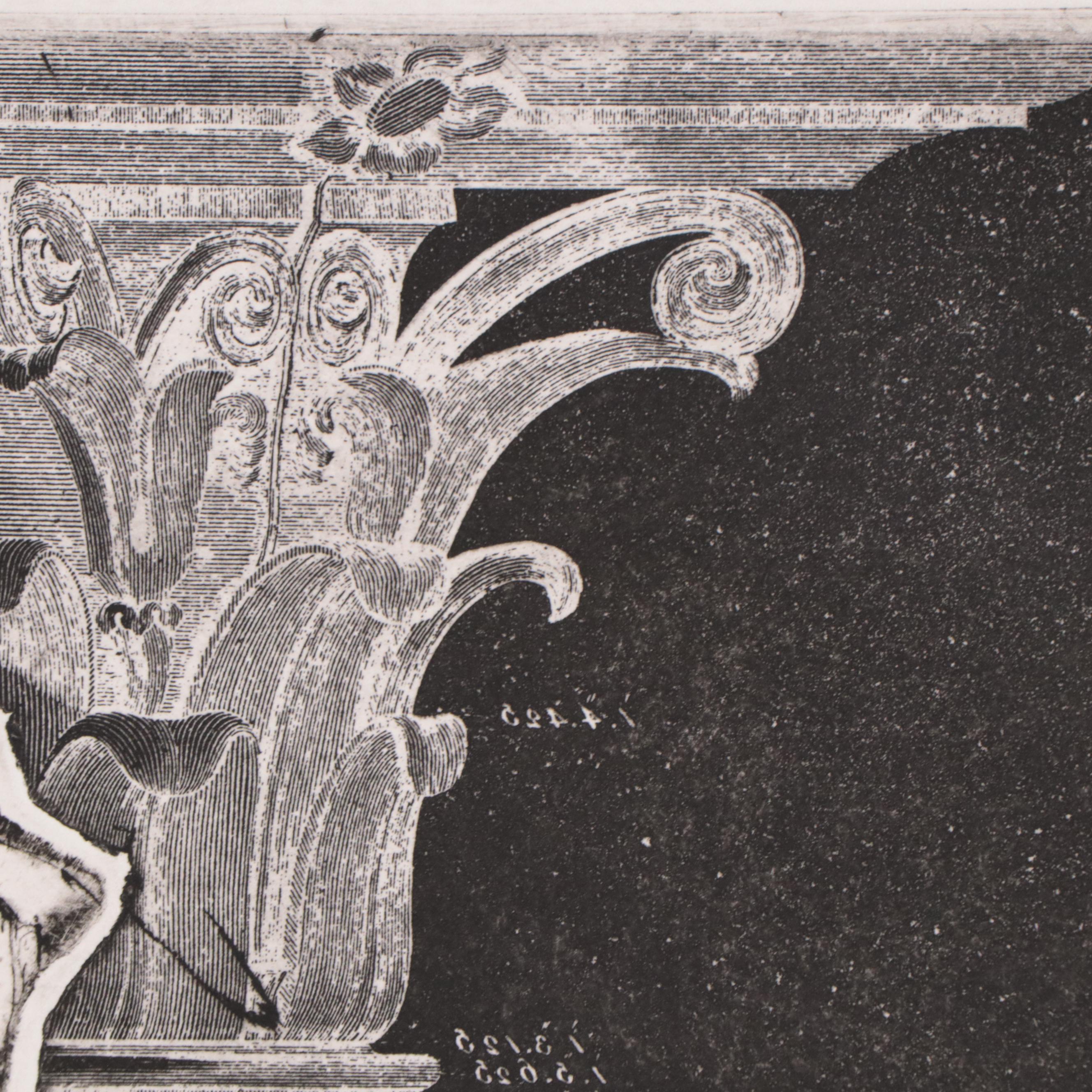 Sidney Chafetz Etching of Man and Corinthian Capital