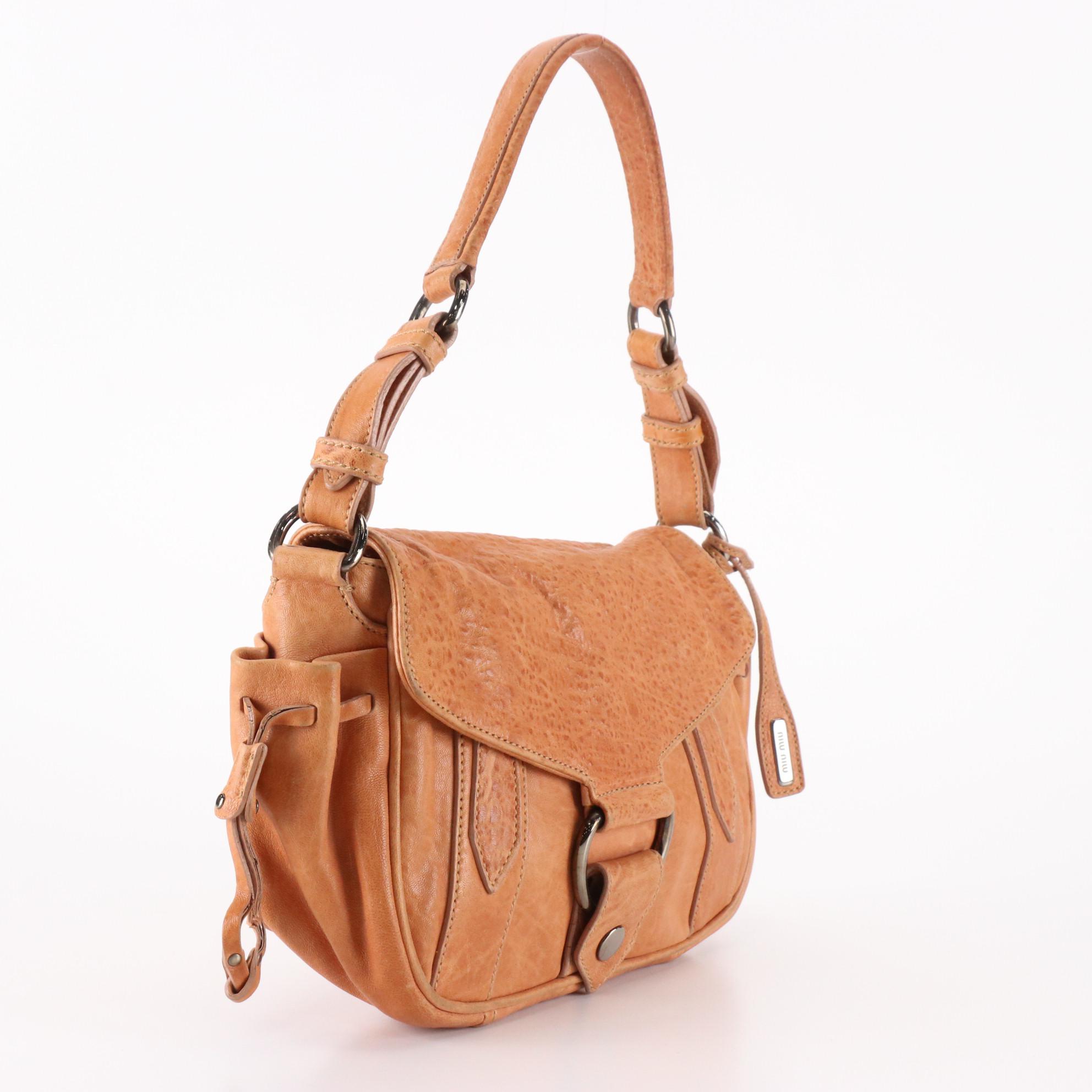 Miu Miu Leather Front Flap Shoulder Bag