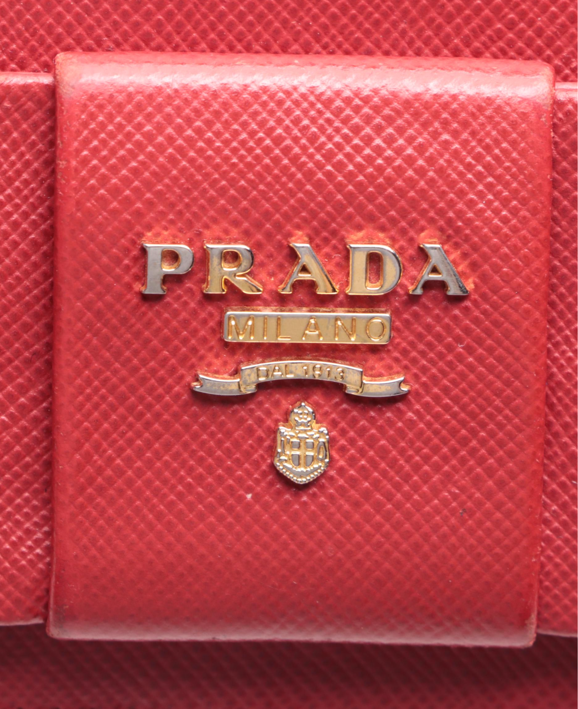 Prada Bow Wallet in Saffiano Leather