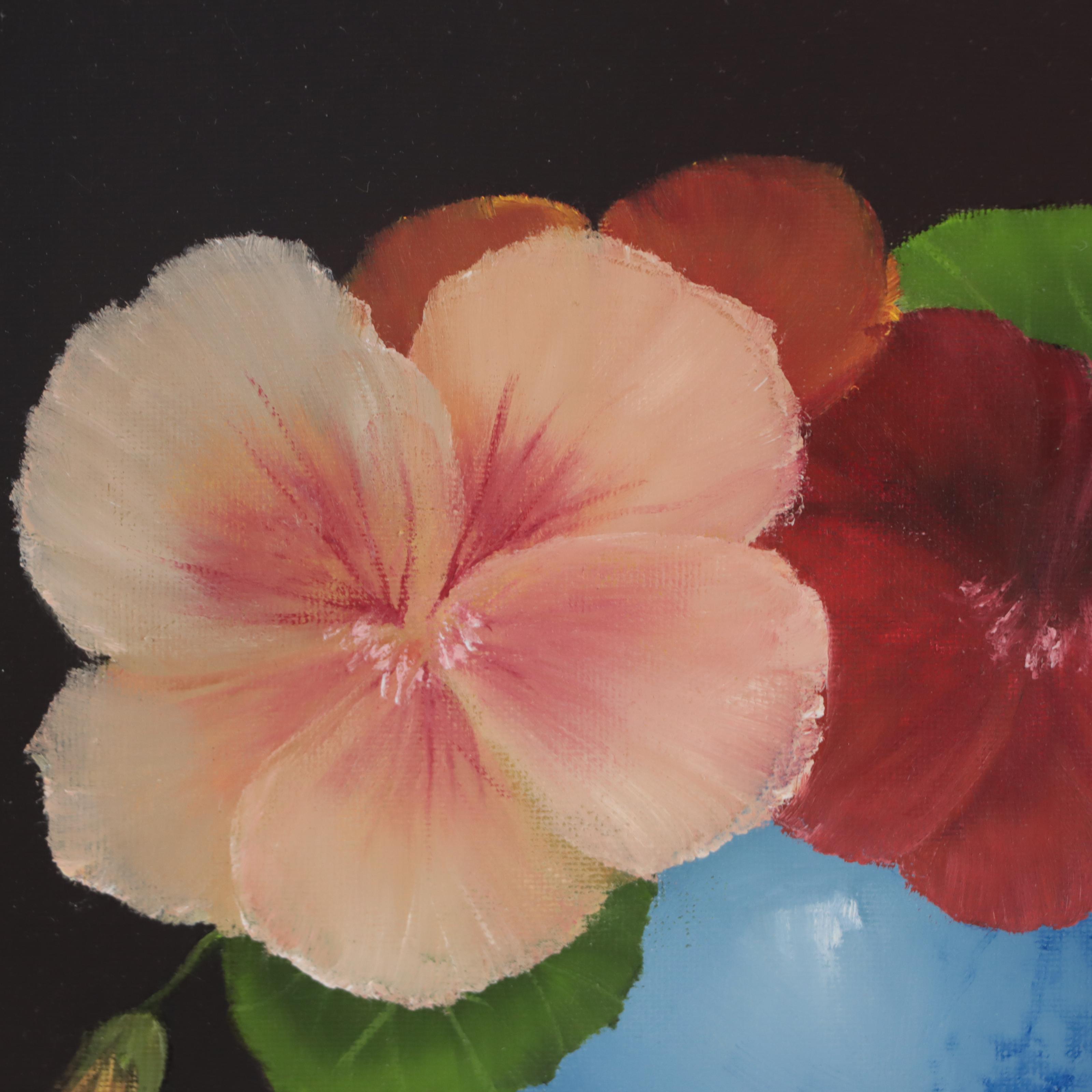 Thu-Thuy Tran Oil Painting "Nasturtiums," 2023