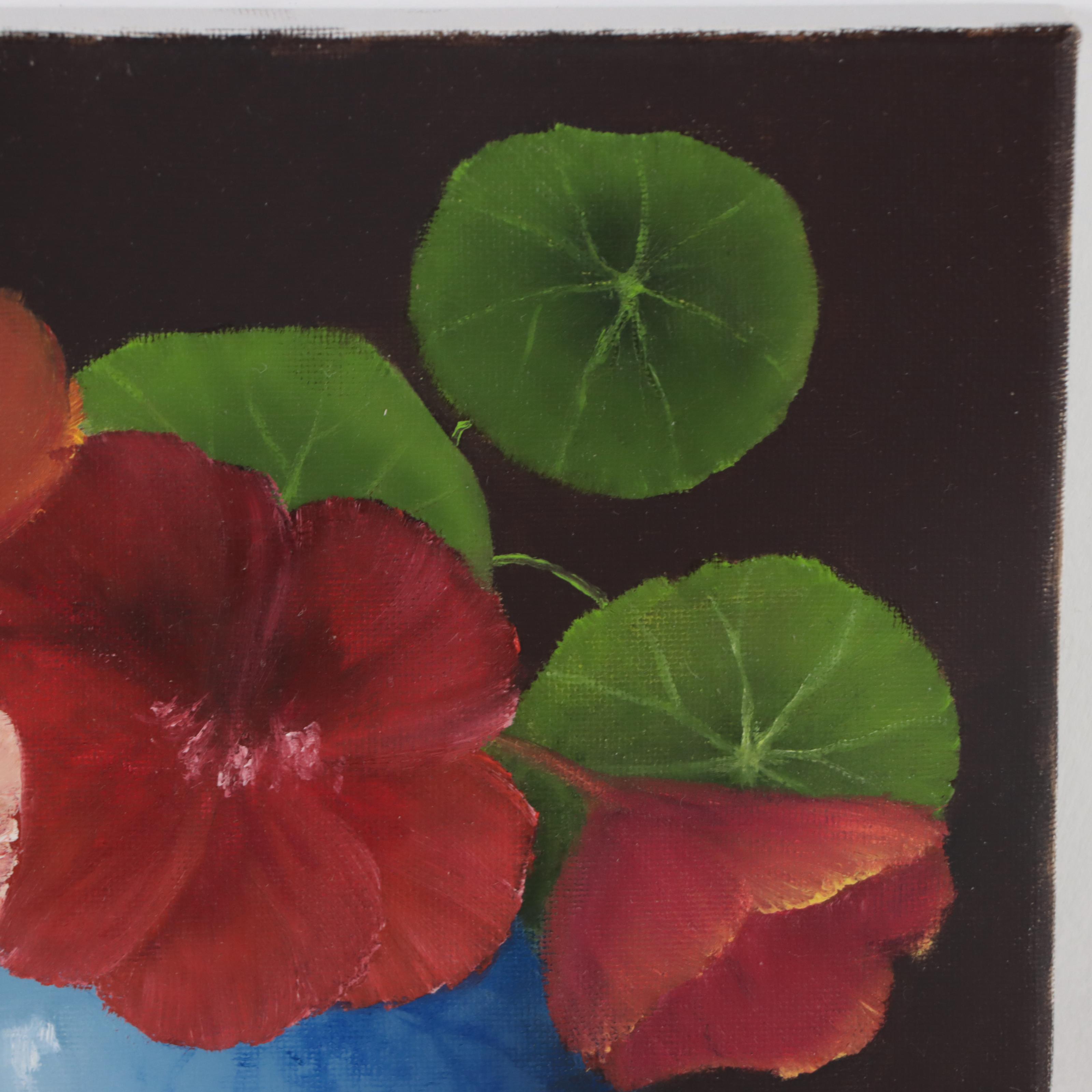 Thu-Thuy Tran Oil Painting "Nasturtiums," 2023