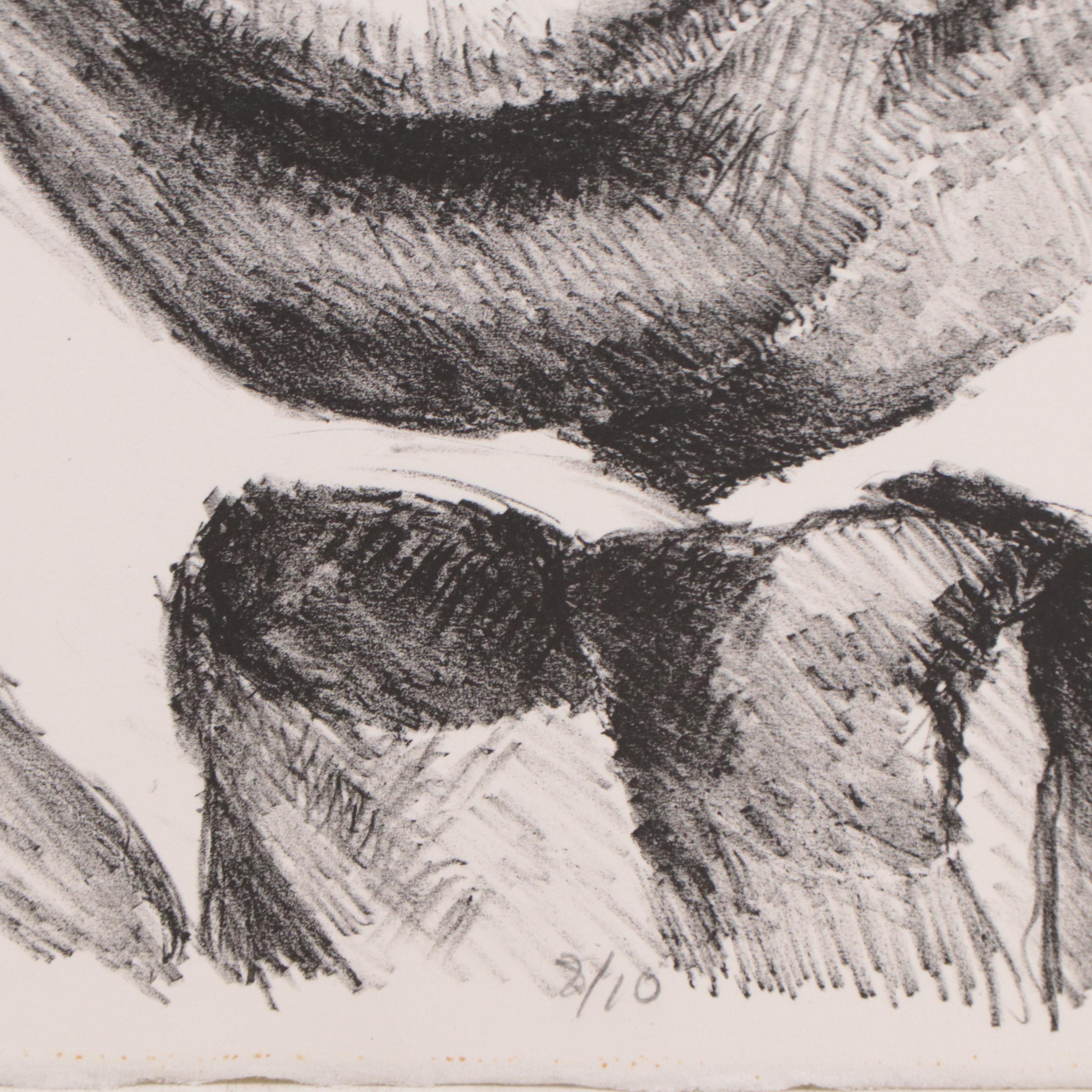 Sidney Chafetz Portrait Lithograph of James Baldwin, 1981