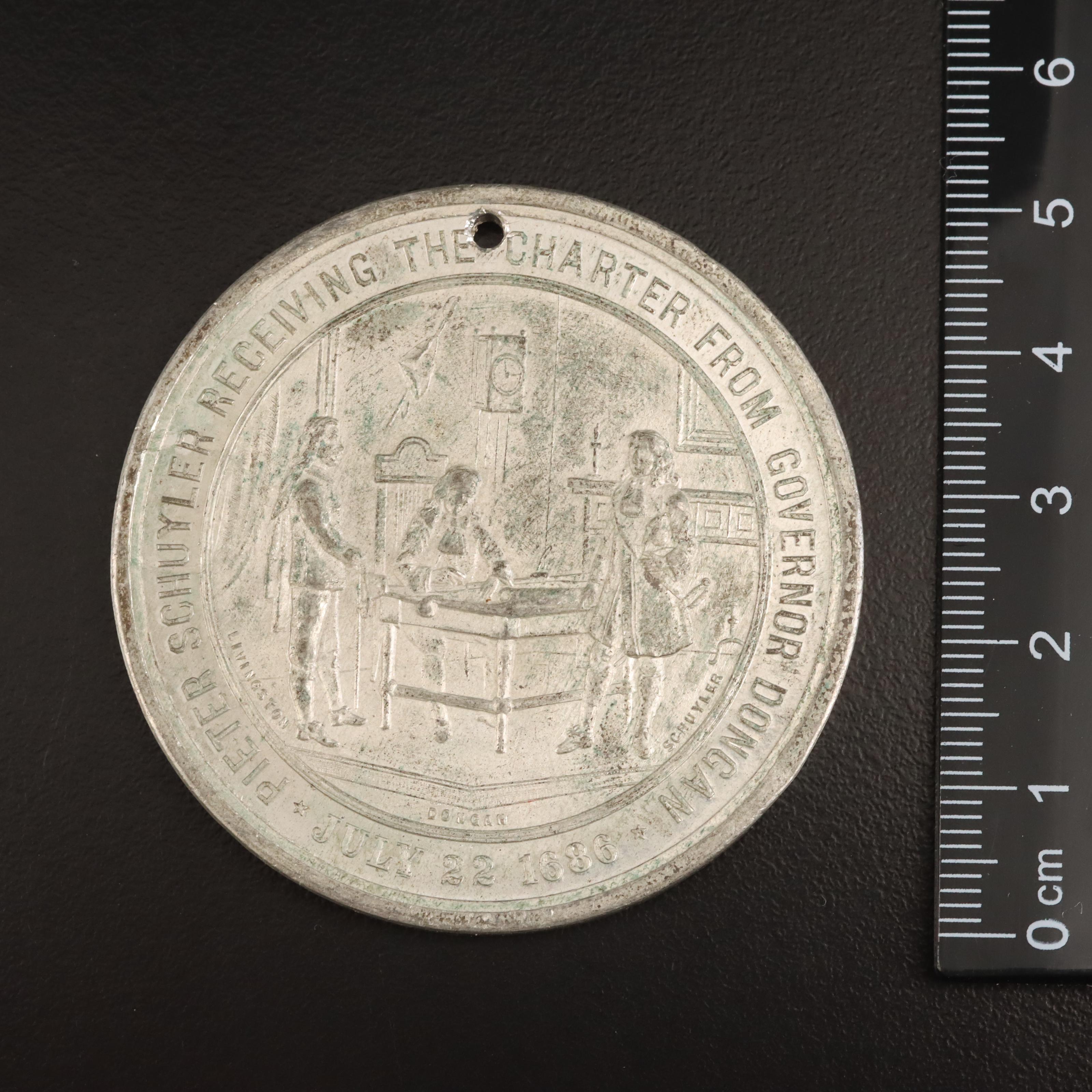 1886 Tin Medal Commemorating the Charter of Albany, N.Y.