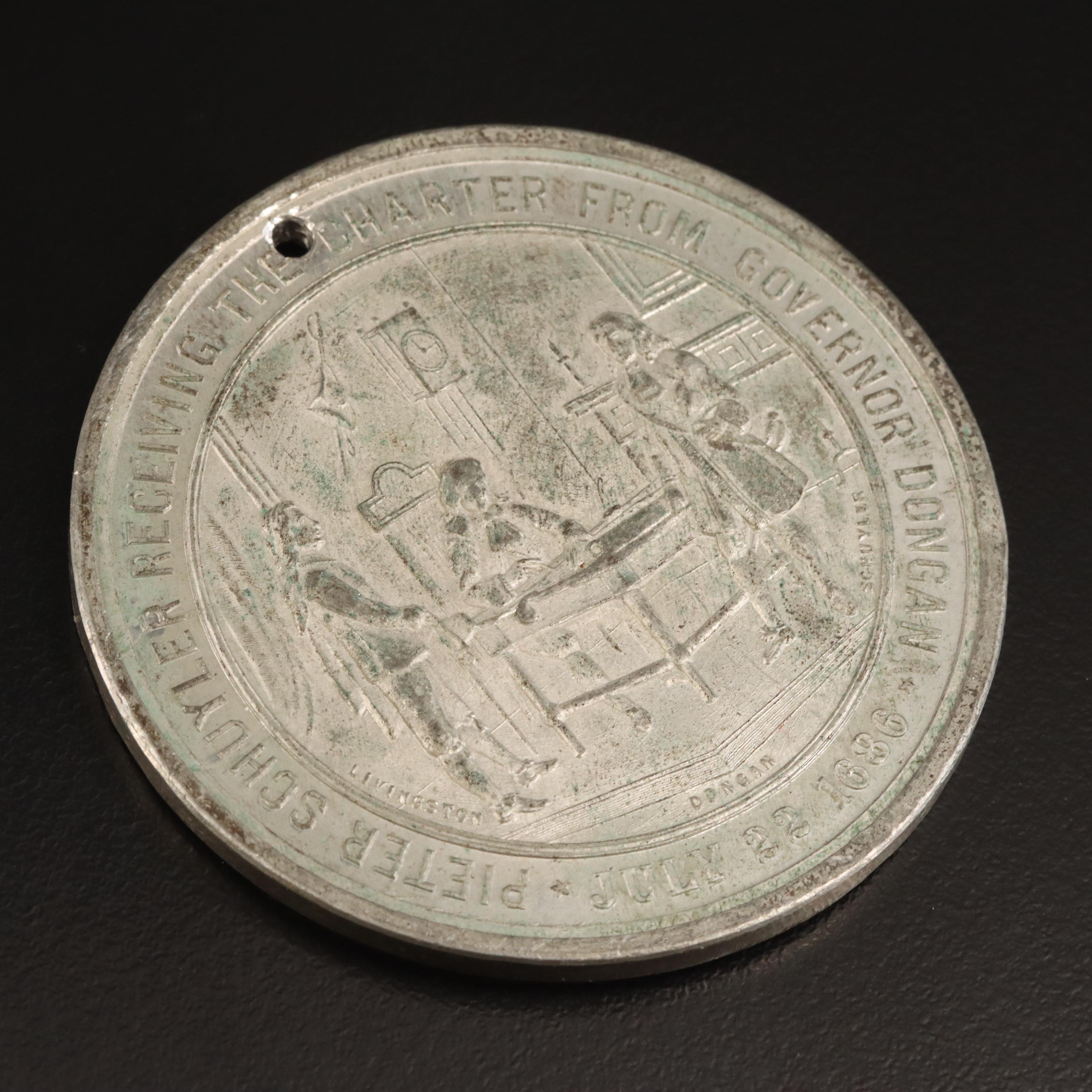 1886 Tin Medal Commemorating the Charter of Albany, N.Y.