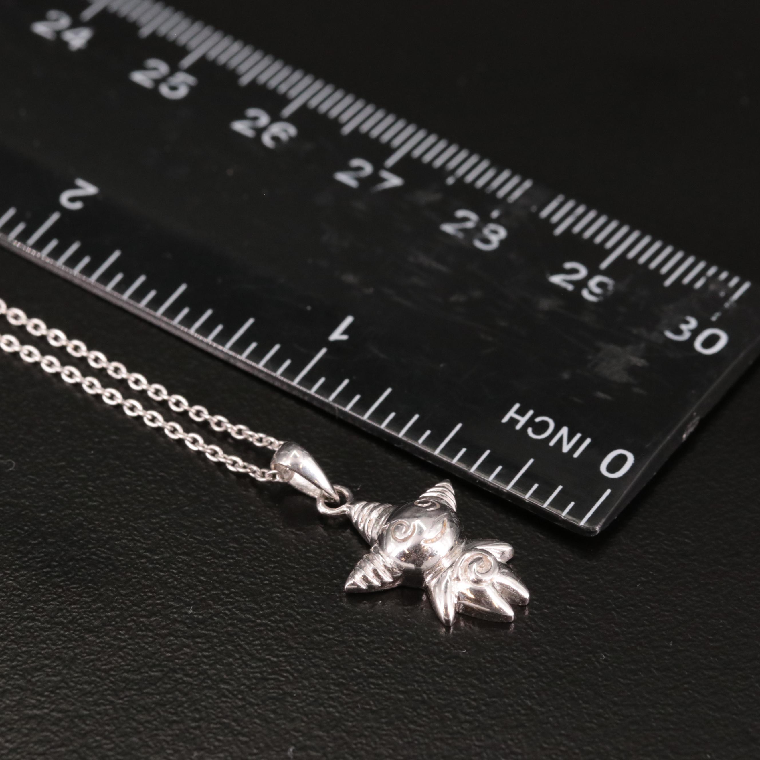 Sterling Clown Pendant Necklace