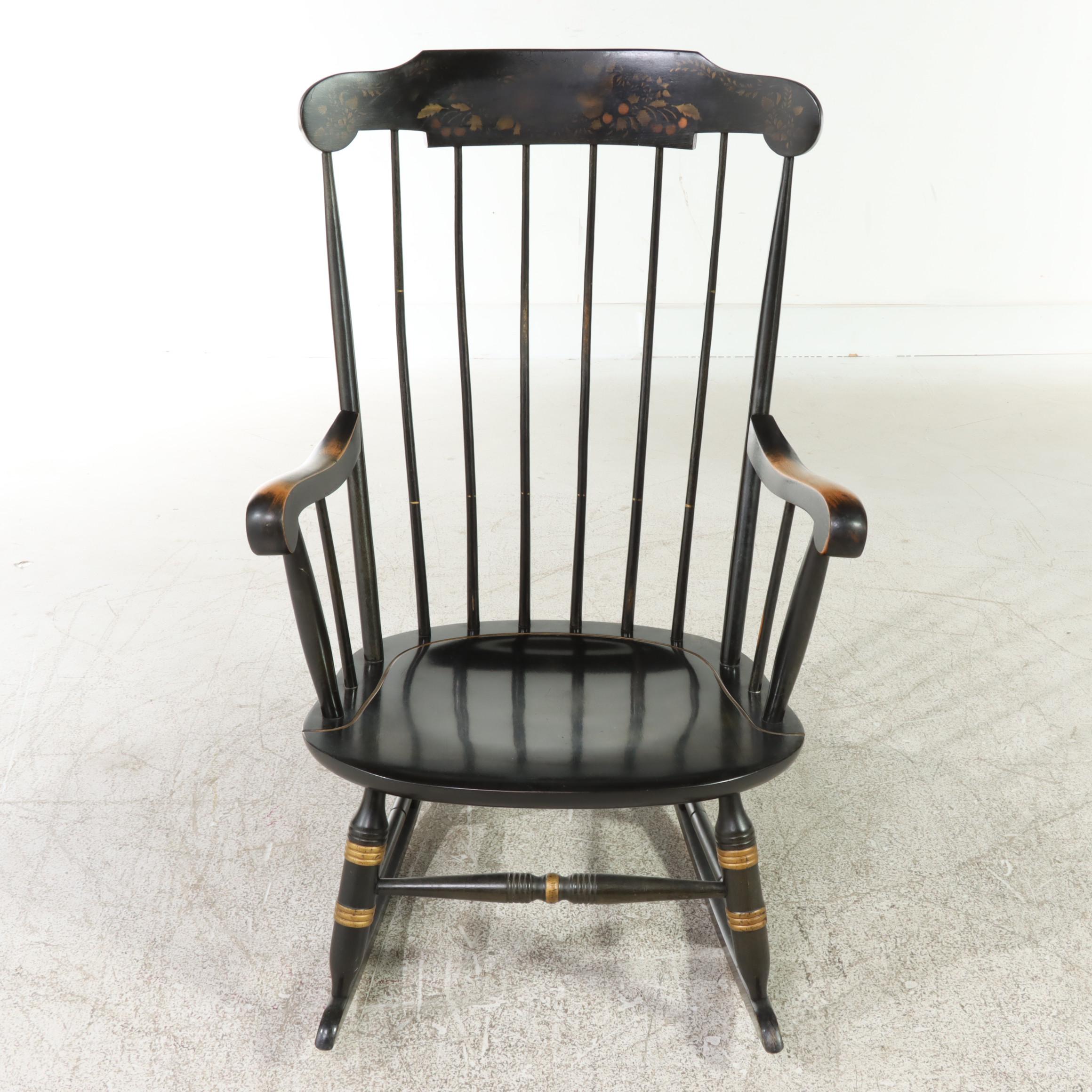 Nichols & Stone Co. Ebonized and Gilt-Stenciled "Fancy" Rocker