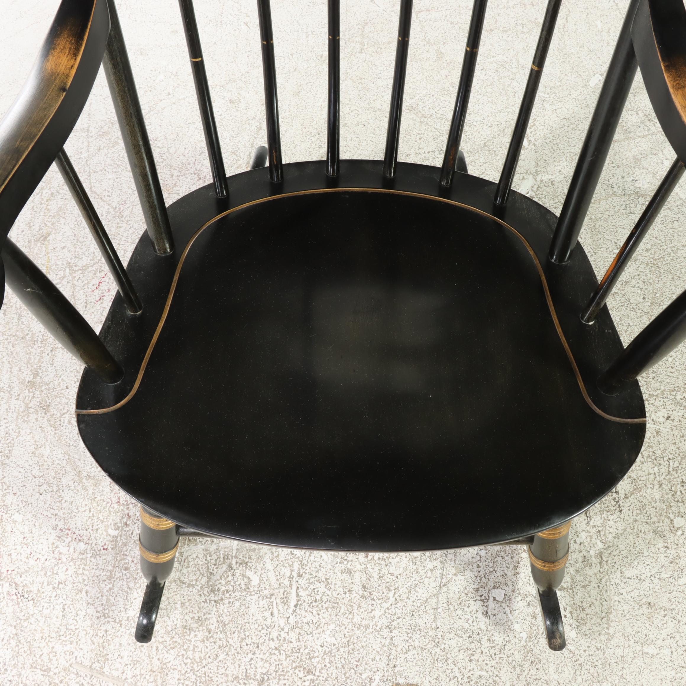 Nichols & Stone Co. Ebonized and Gilt-Stenciled "Fancy" Rocker