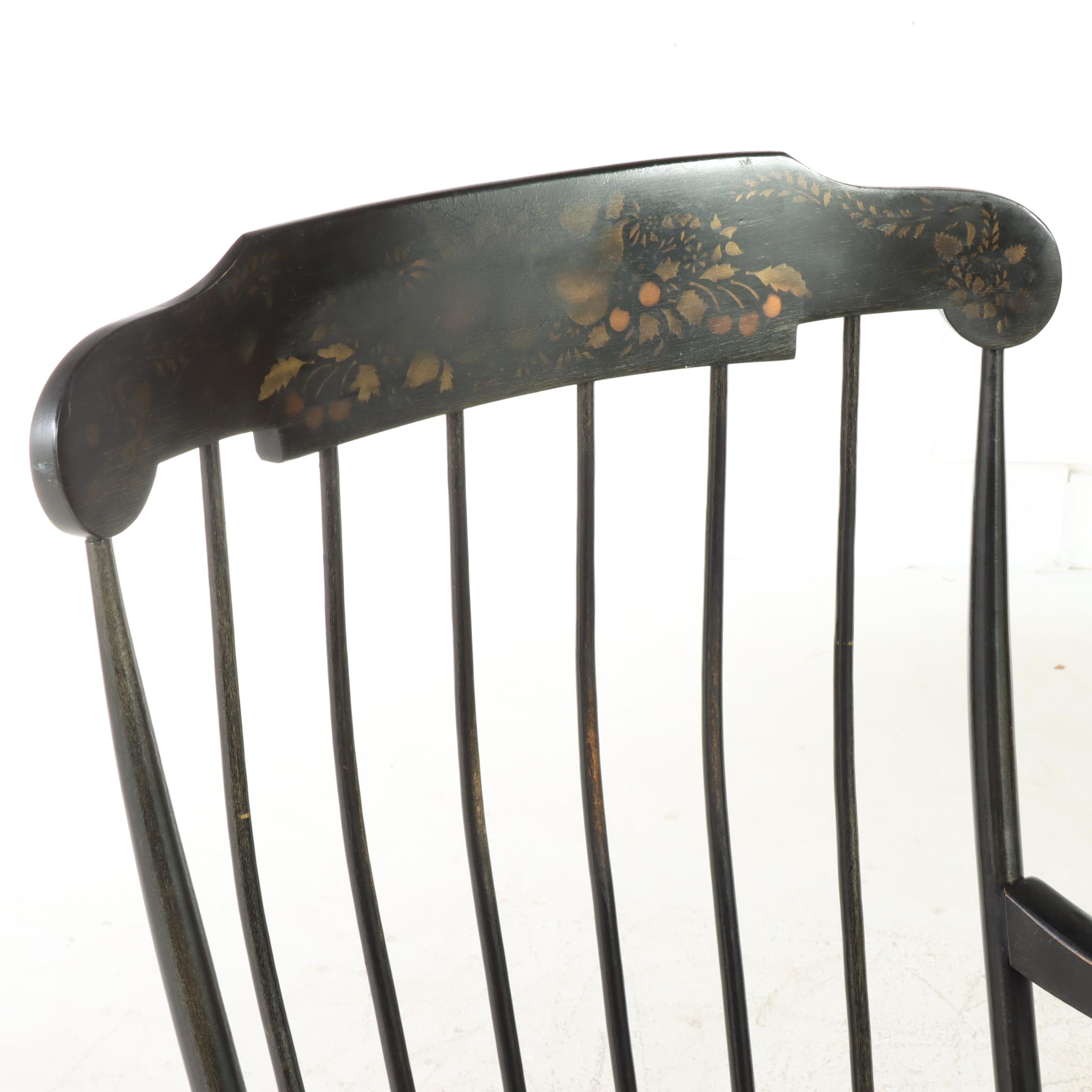 Nichols & Stone Co. Ebonized and Gilt-Stenciled "Fancy" Rocker